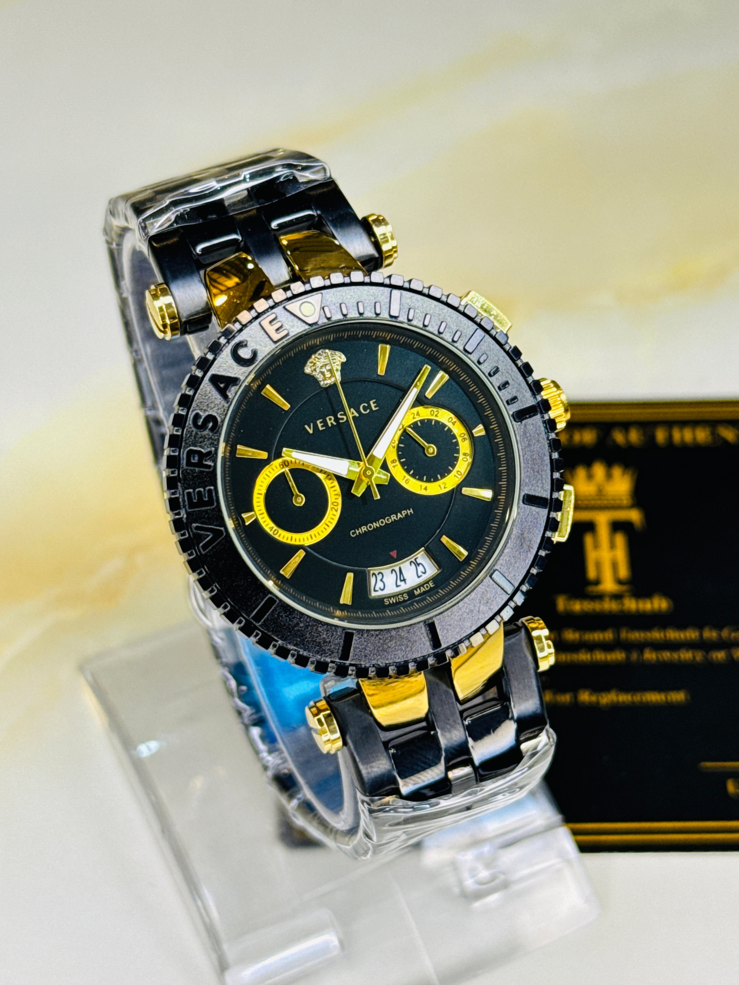 Millionaire Black Versace Black Chronograph Dial Watch