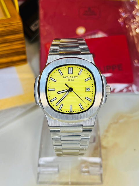 Silver Yellow Automatic Nautilus Super Clone Watch