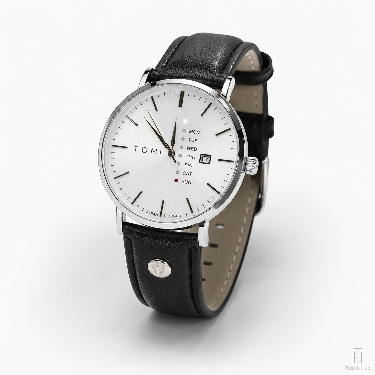 Tomi Mentor Black White Day Date Watch