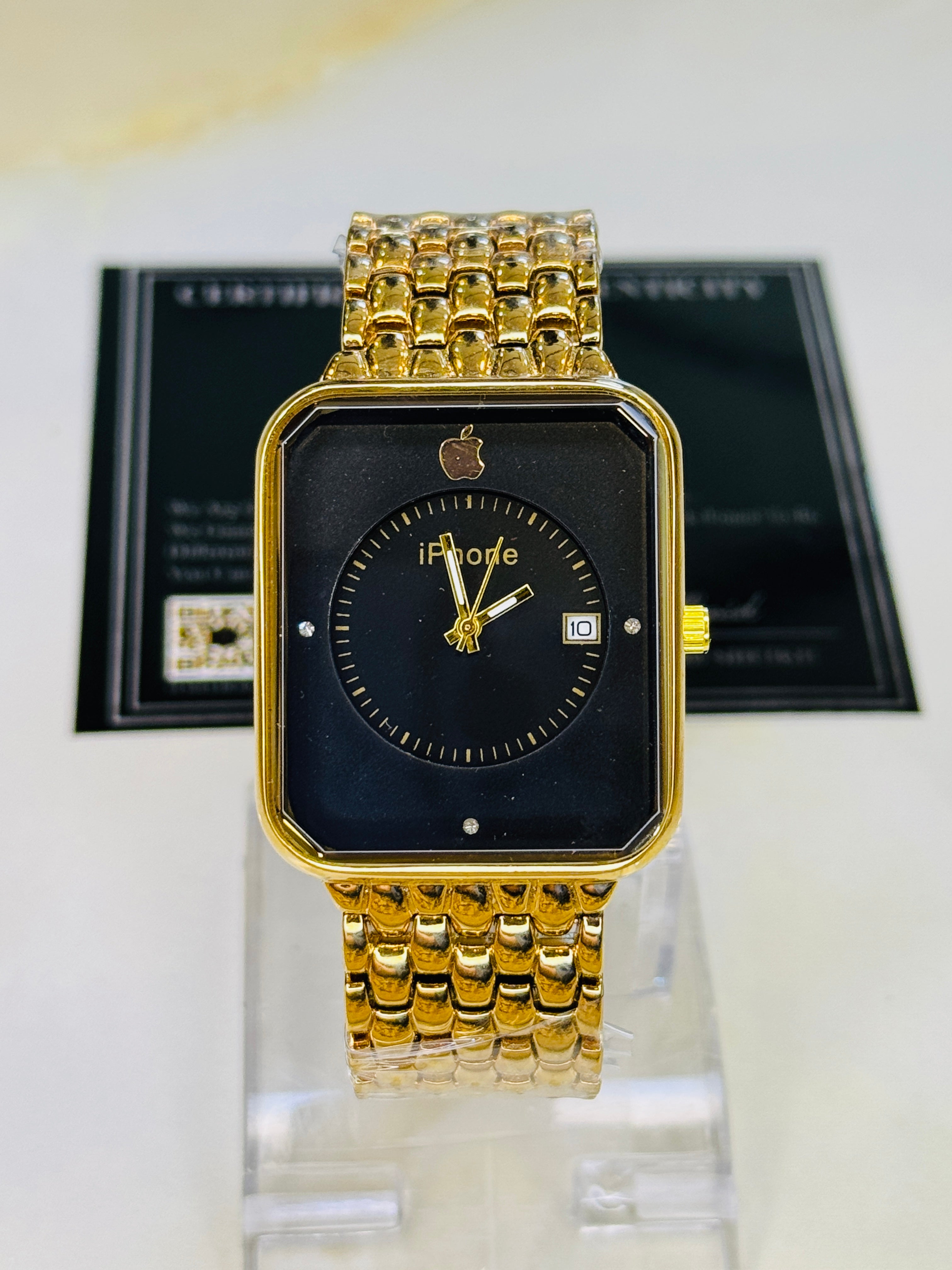 Gold Black Apple Seamer Platinum Watch
