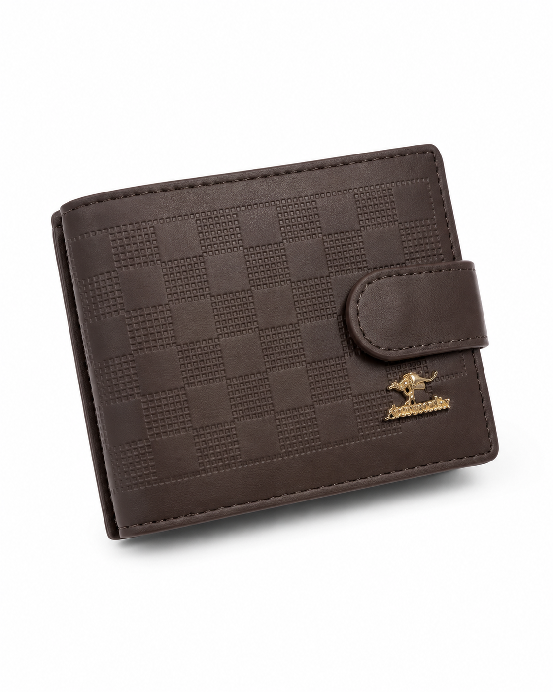 Kangaroo Check Coffee Wallet