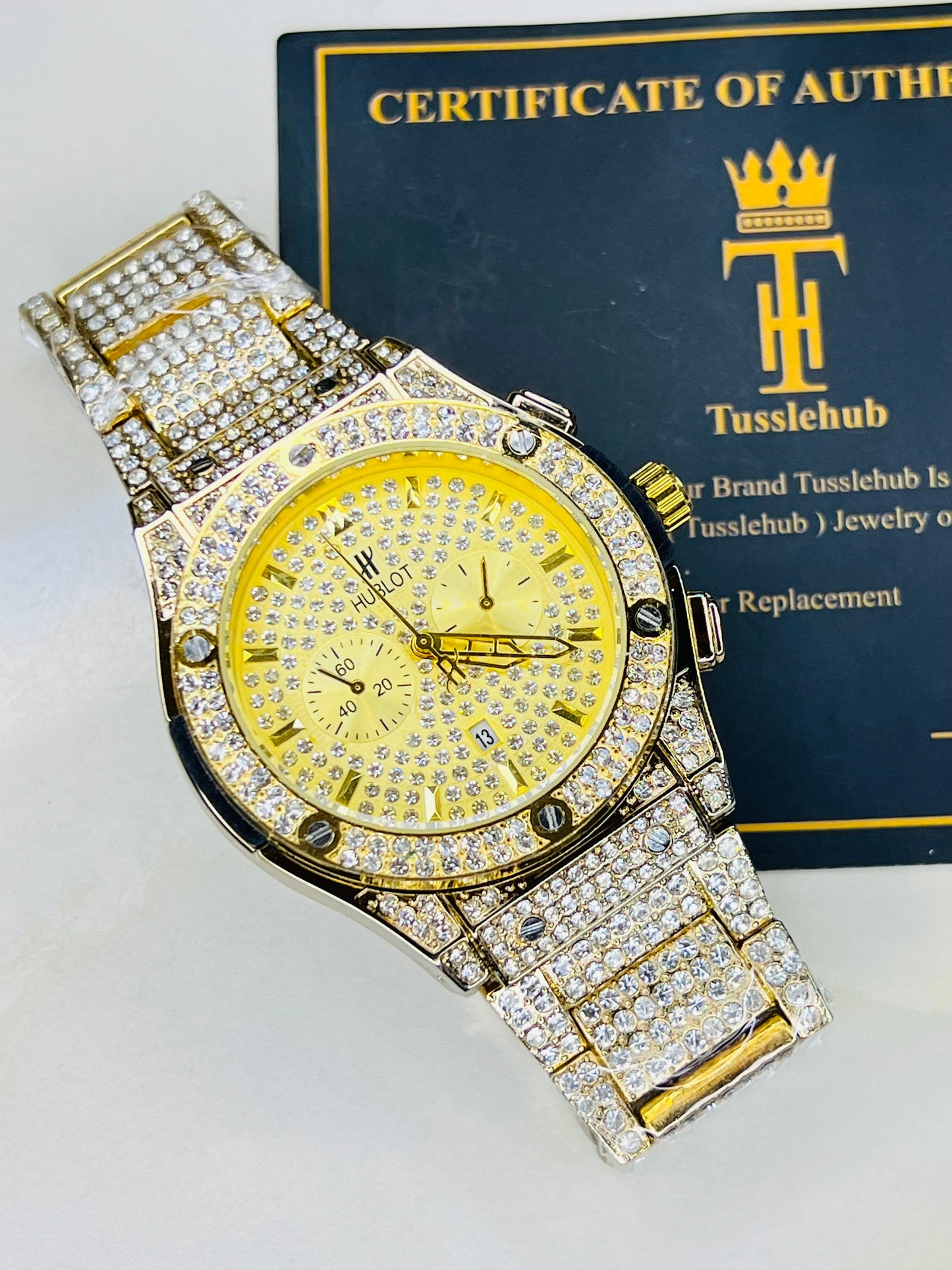 Gold Big Bang Iced Out Watch