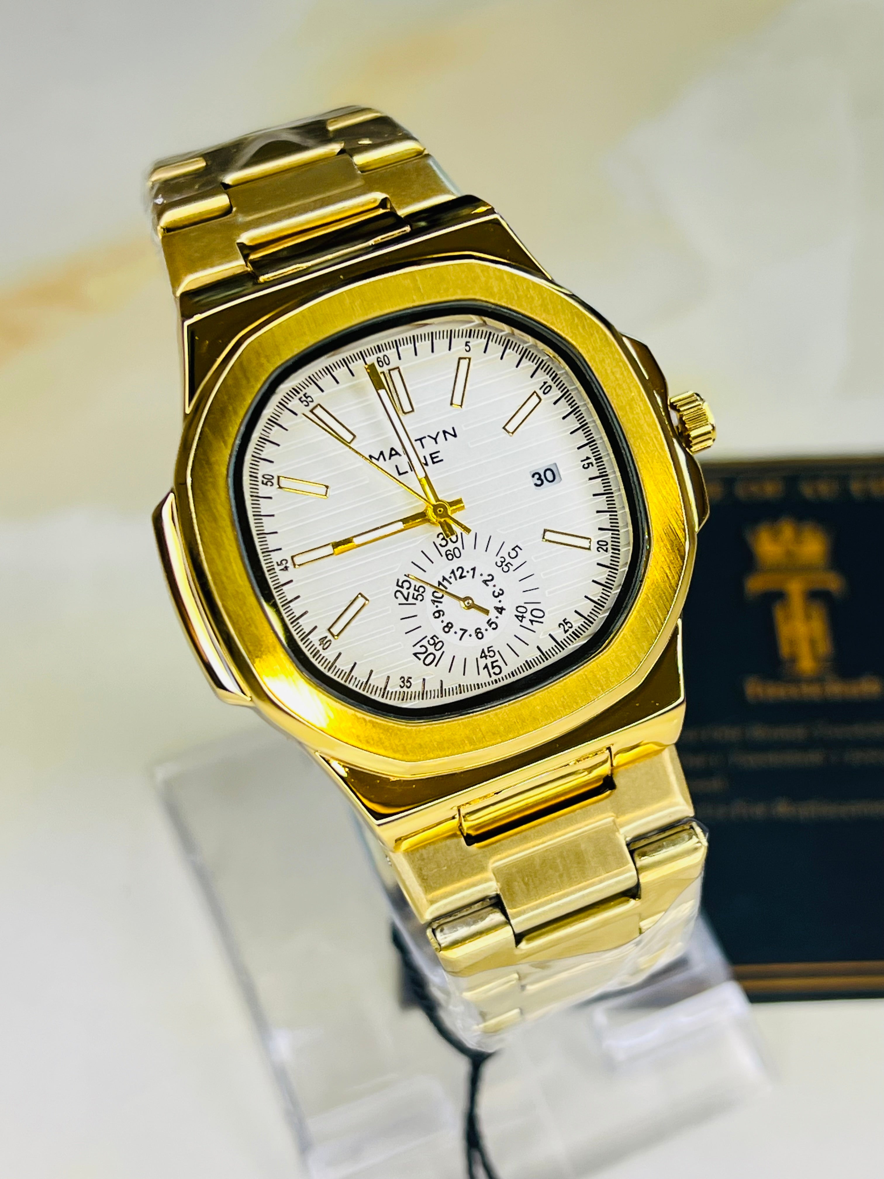 Gold White Martyn Nautilus Watch