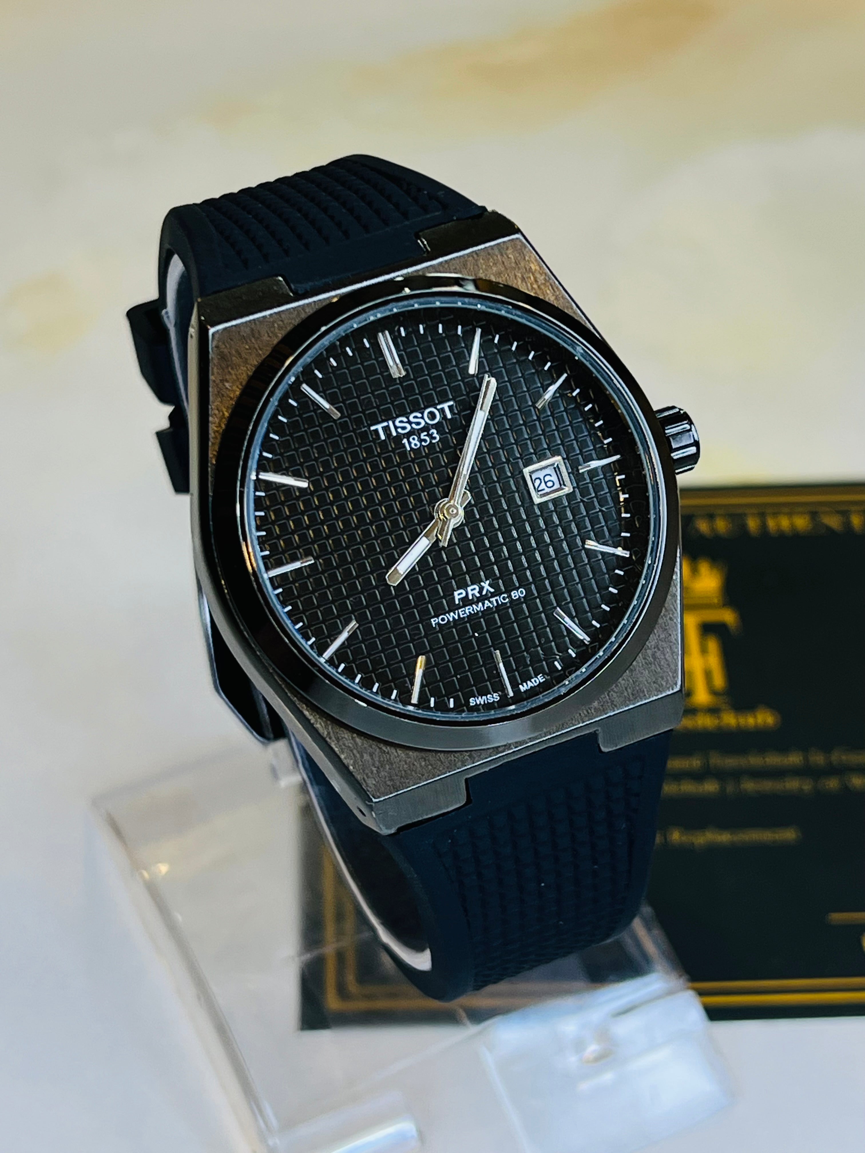 All Black PRX Silicon Strap Watch