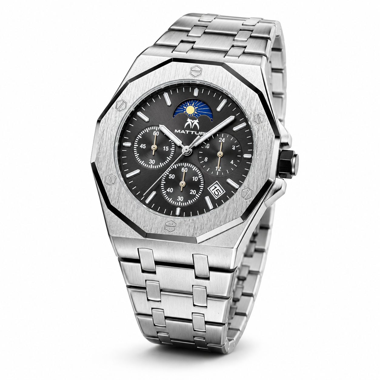 Royal Oak Silver Grey Chronograph Waterproof Watch