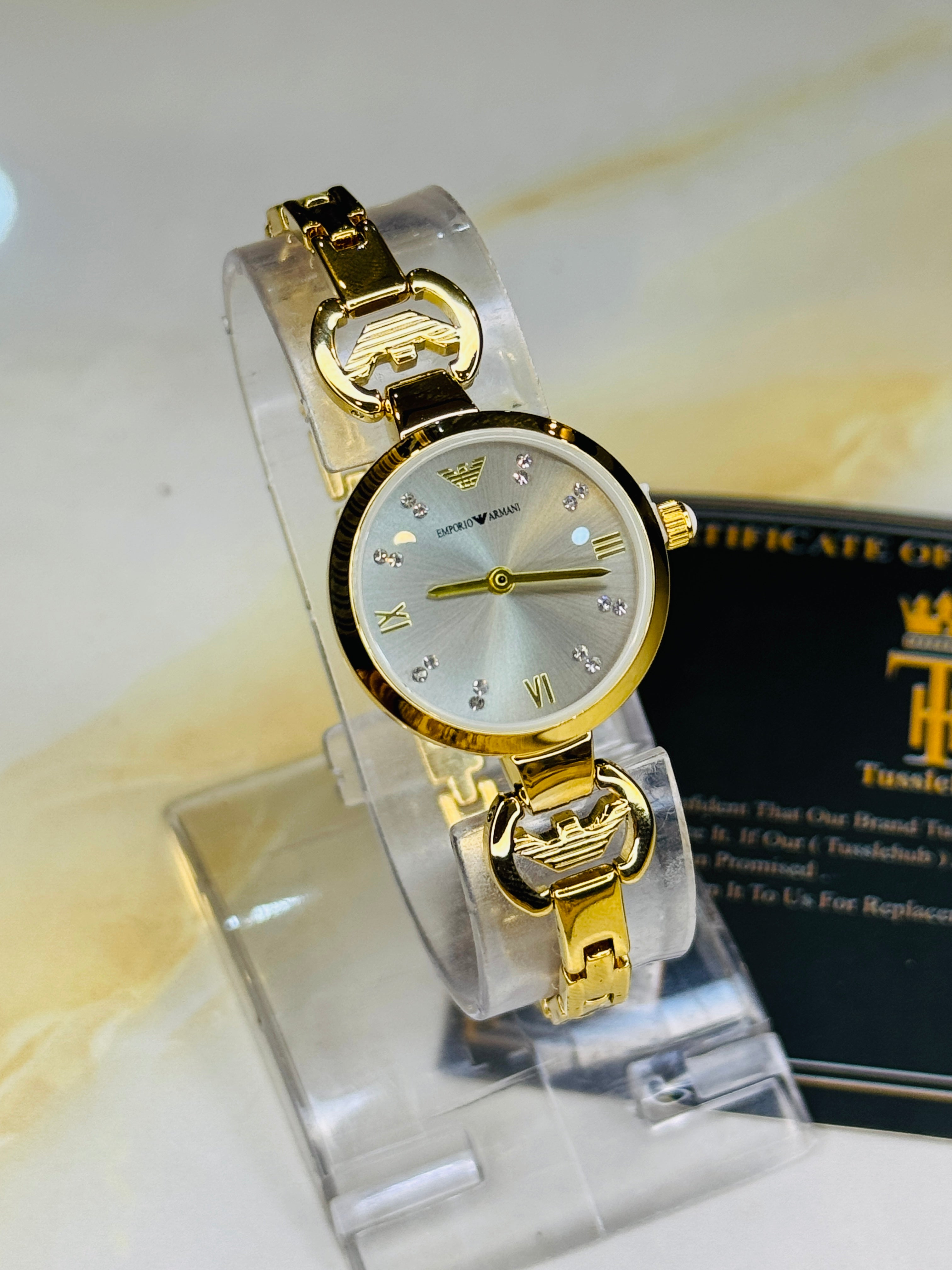 Emporio Gold Grey Watch for her