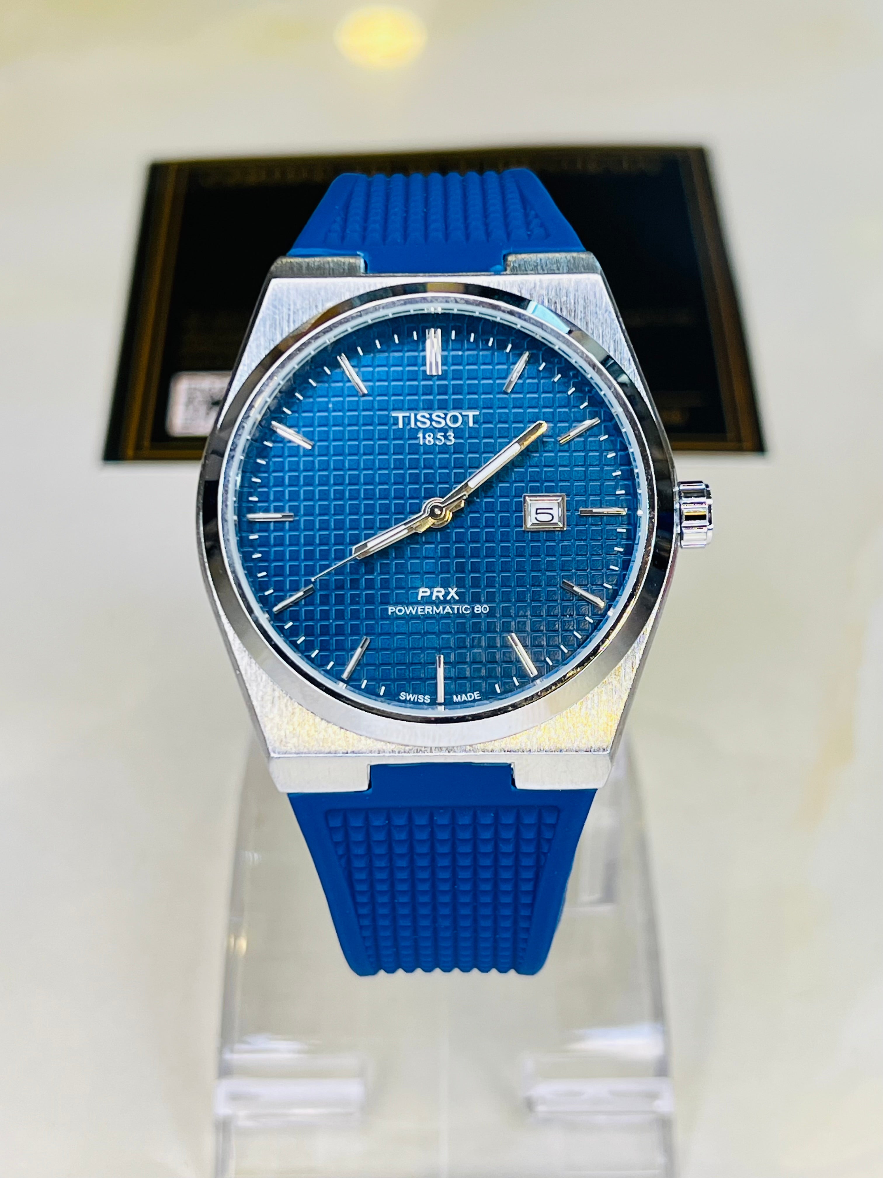 Blue Silver PRX Silicon Strap Watch