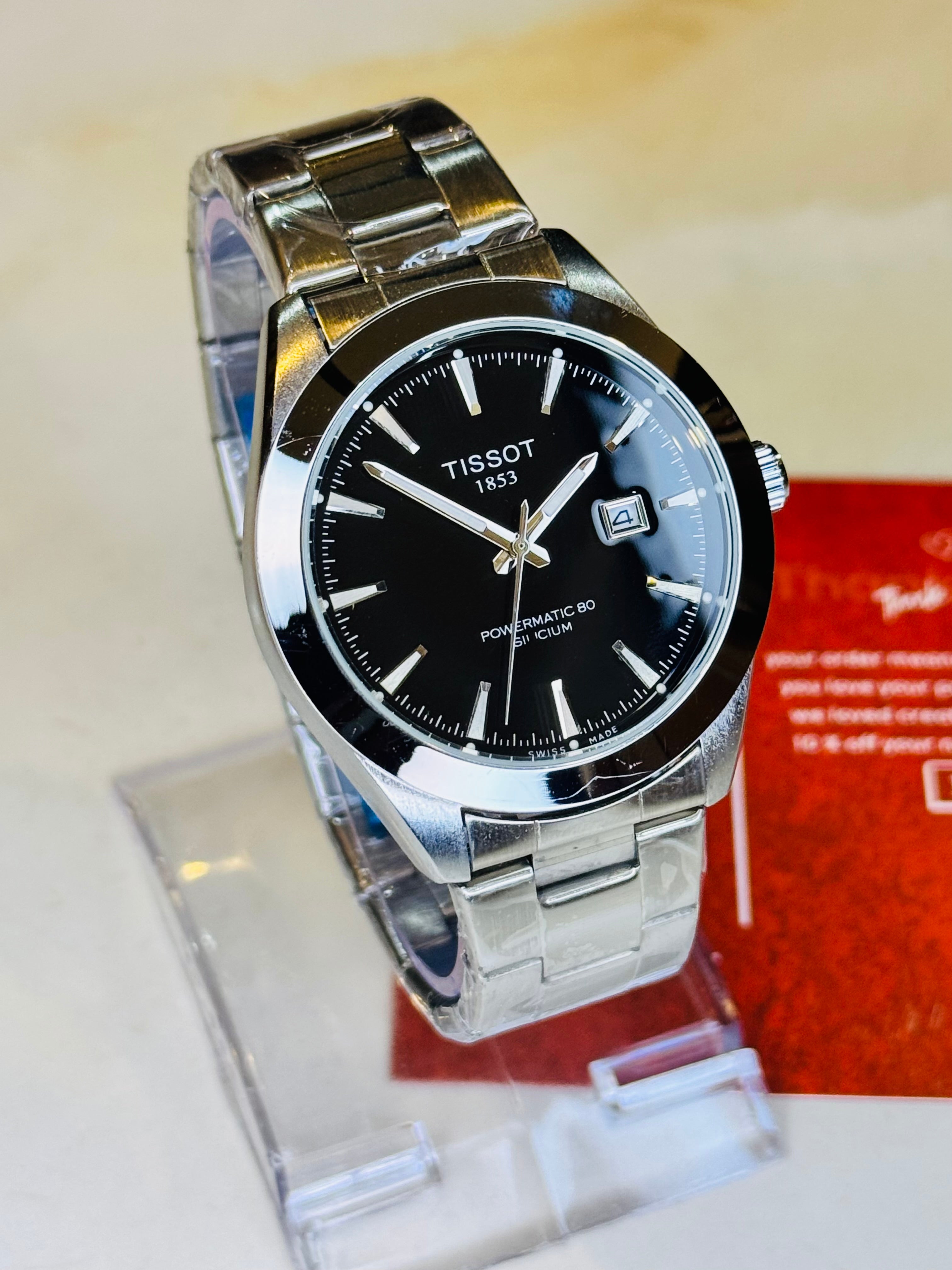 Silicium Silver Black Powermatic Tissot Watch