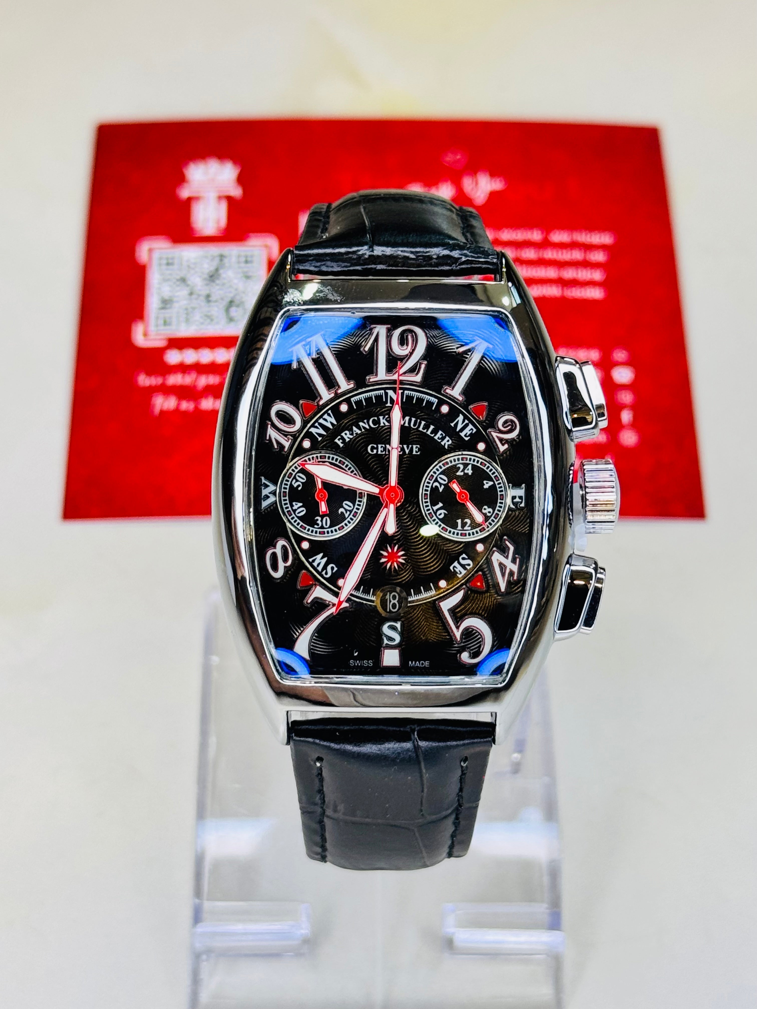 Frank Muller Black Silver Chronograph Dial Watch