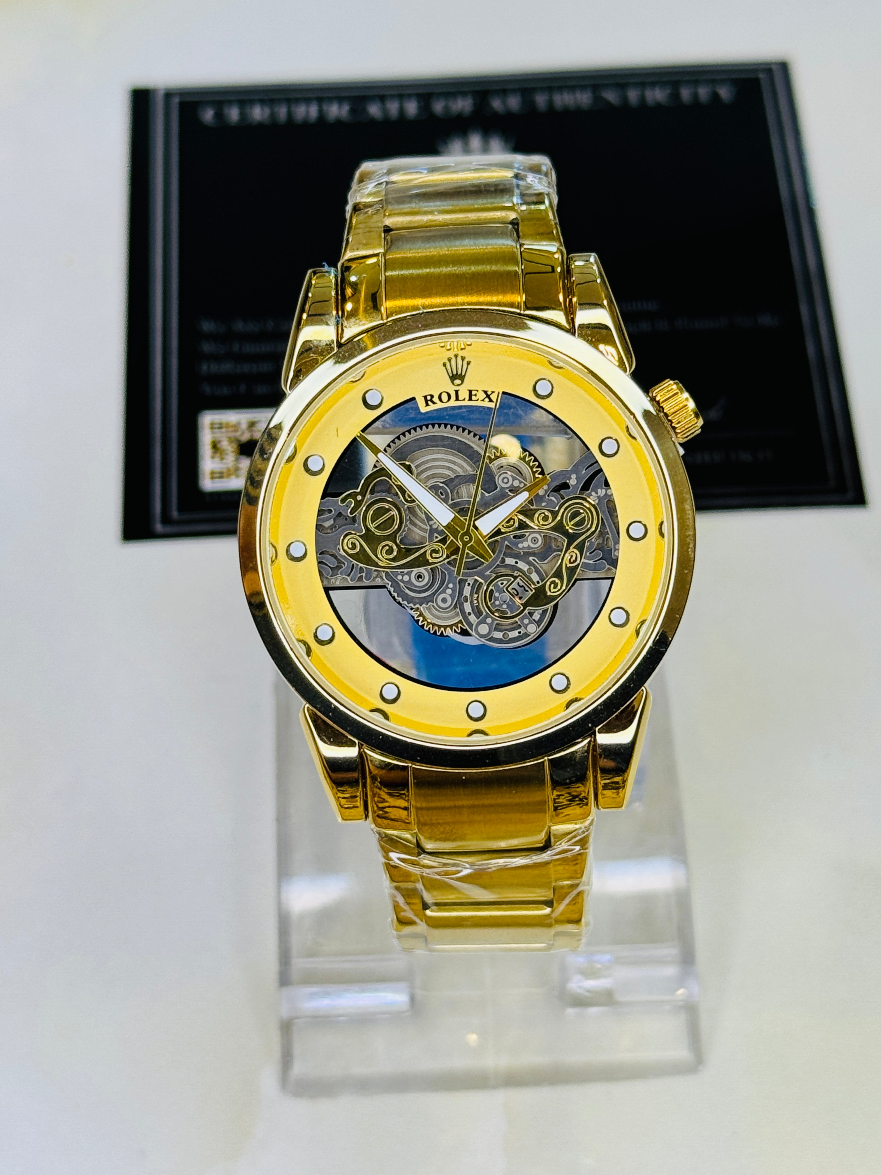 All Gold Skeleton Rolex Watch