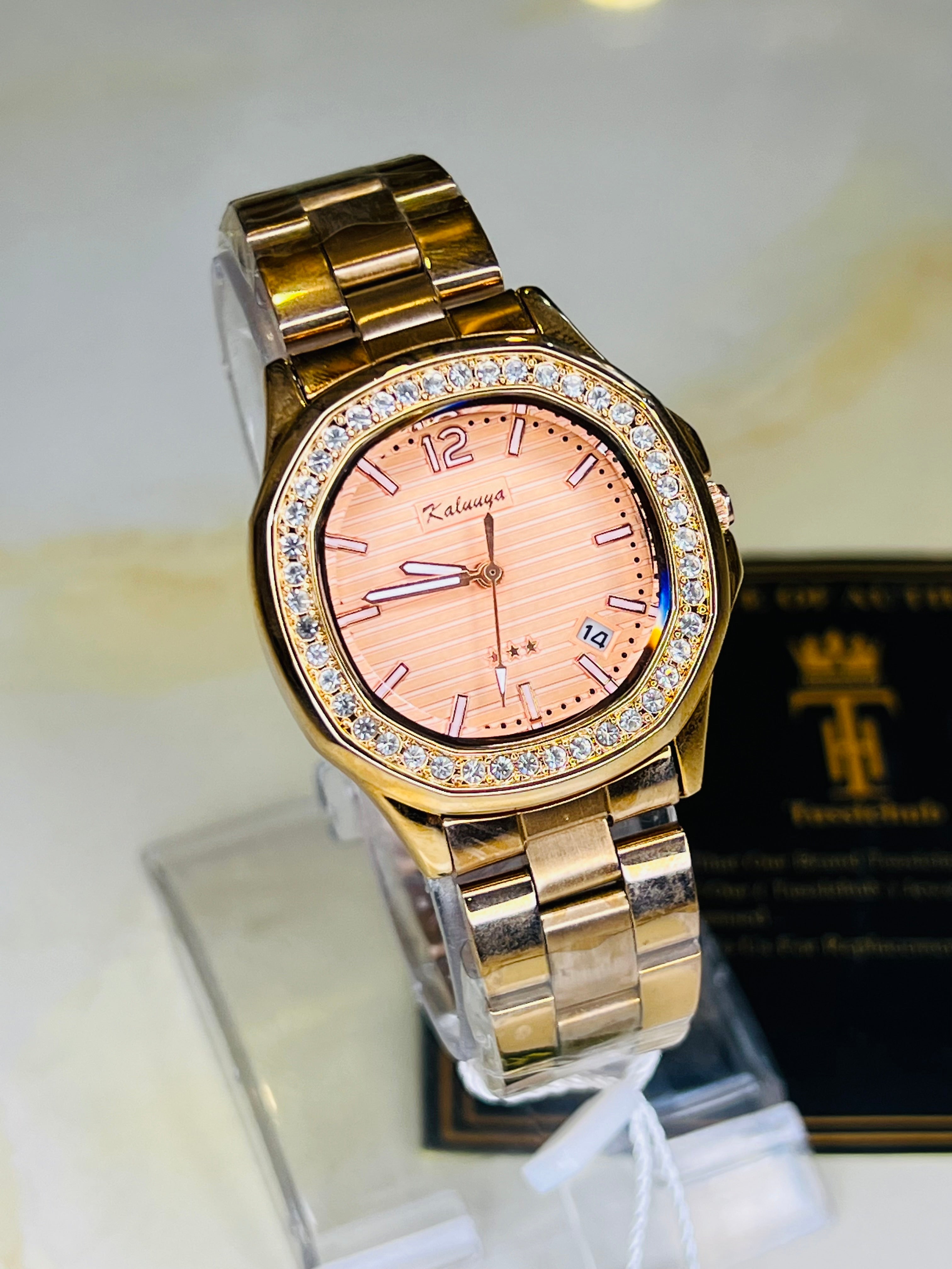 Rose Gold Nautilus Zircons Kaluuya Watch For Her