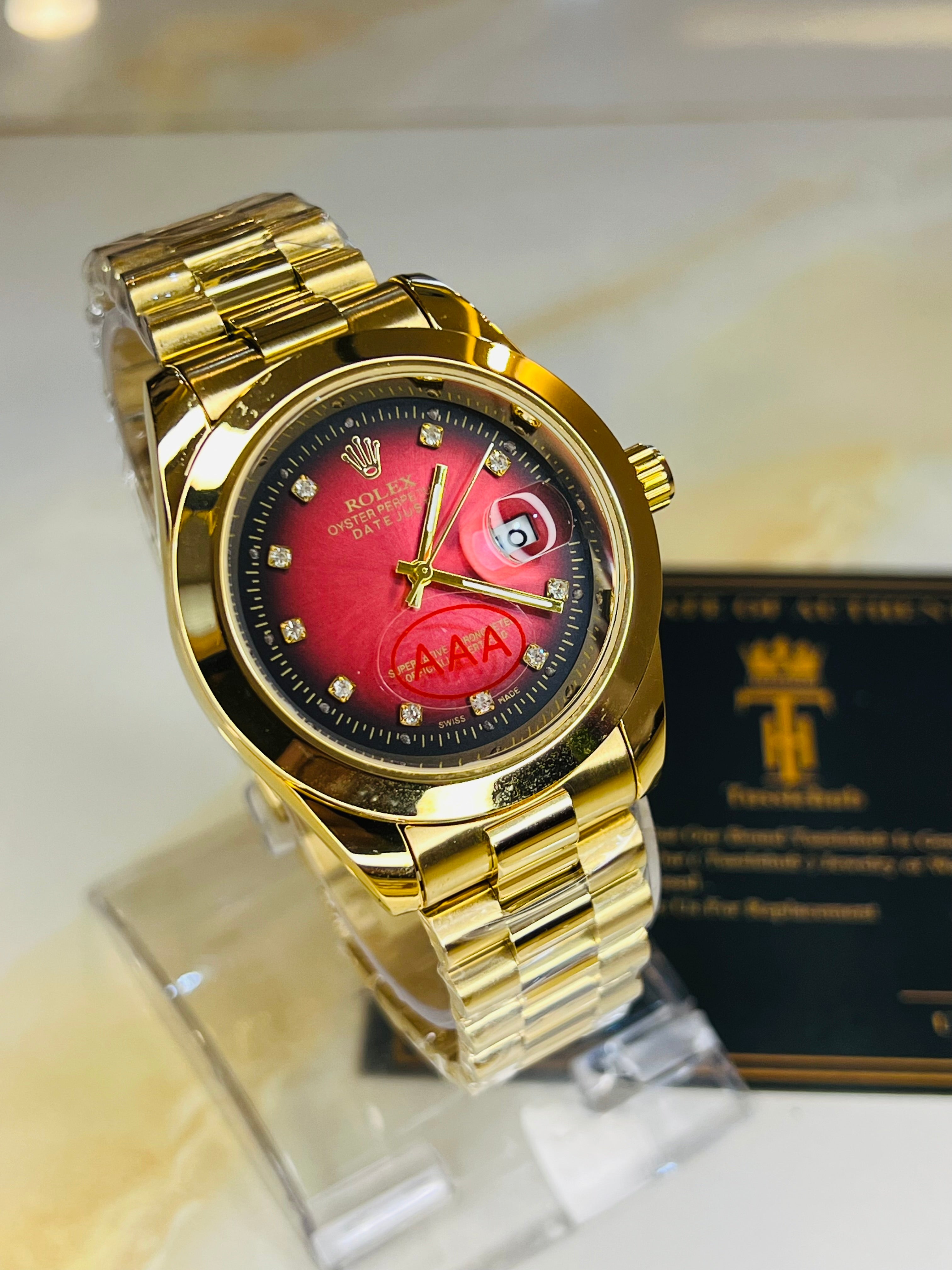 Gold Blood Plain Bezel Date Just Watch