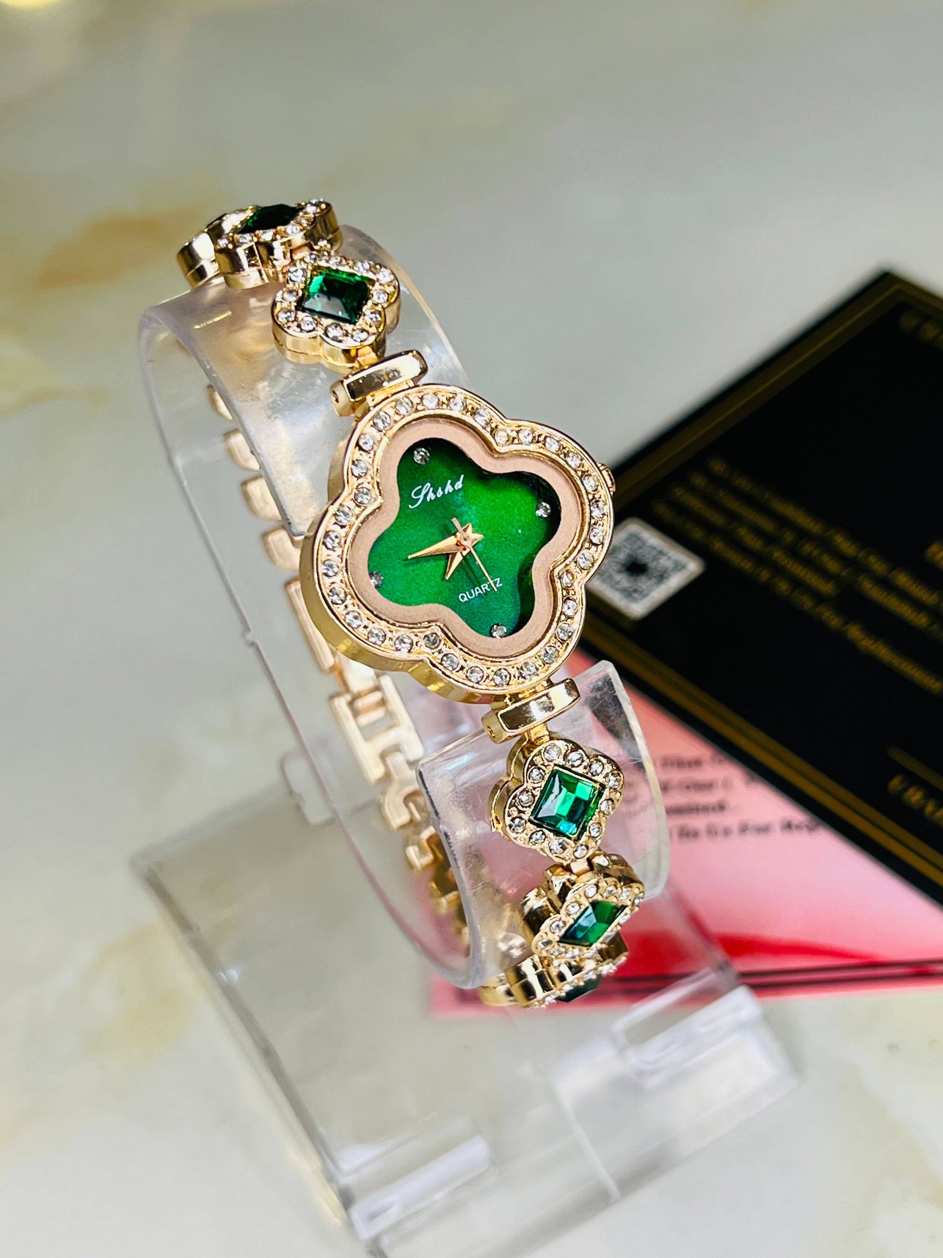 Emerald Van Cleef Zircon Watch For Her