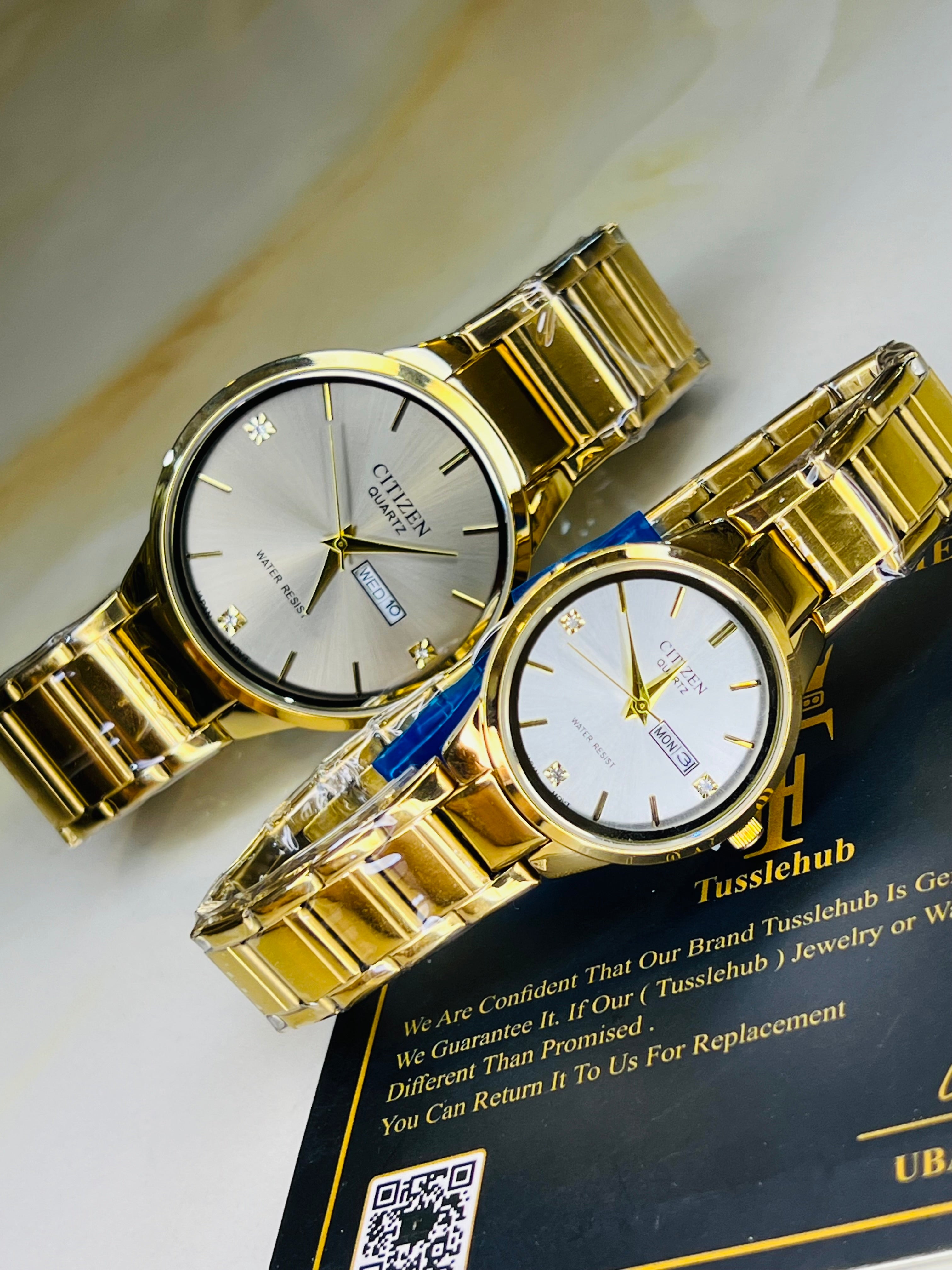 Gold White Axiom Couple Watch