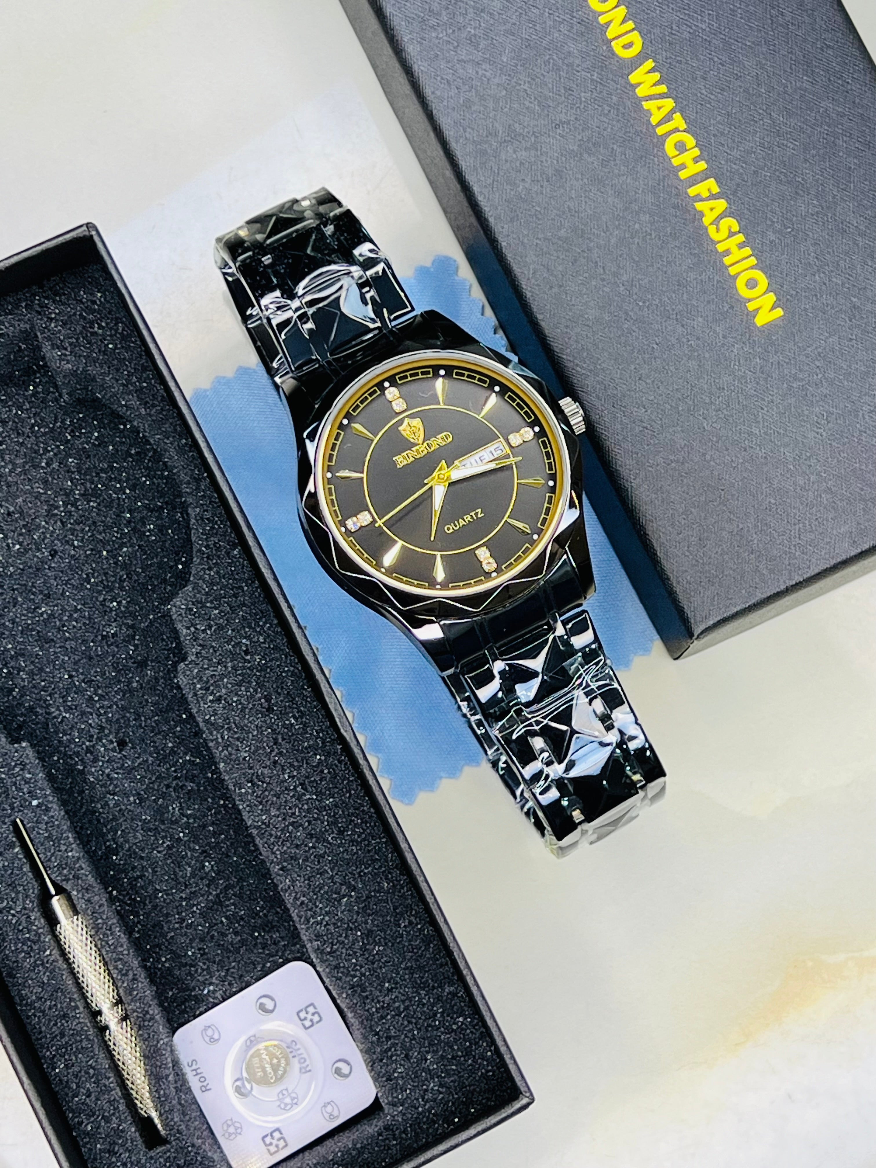 Black Binbond Prism Dial Watch