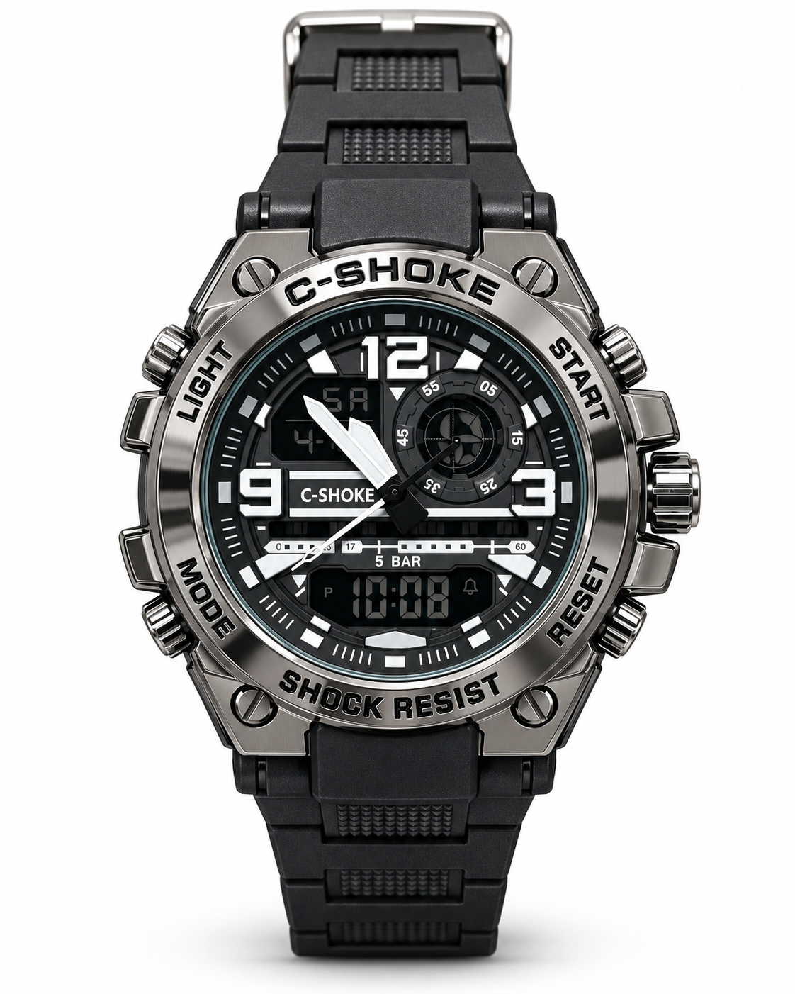 All Black Metal Body Sports Watch