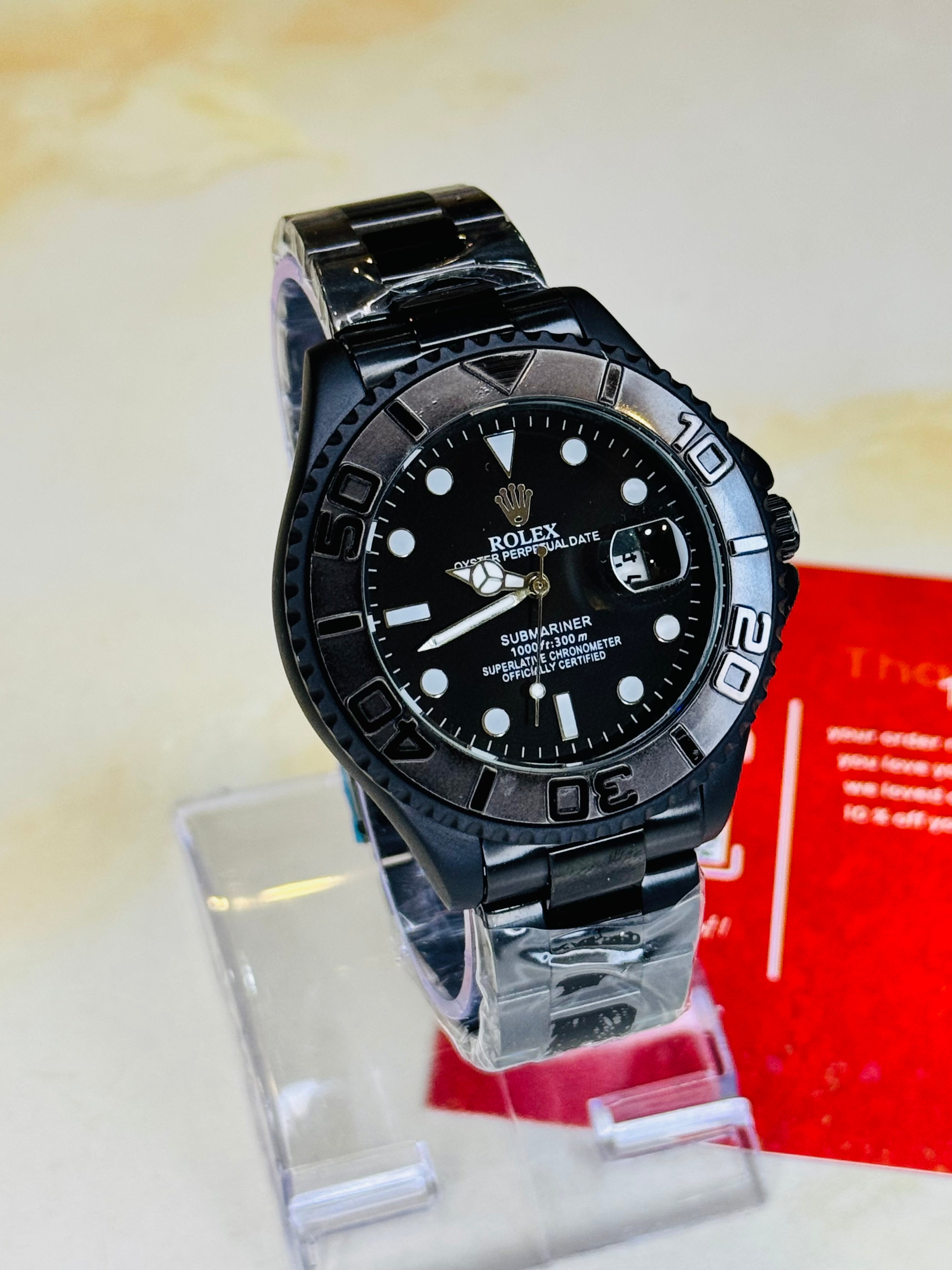 All Black Chain Yatchmaster Watch