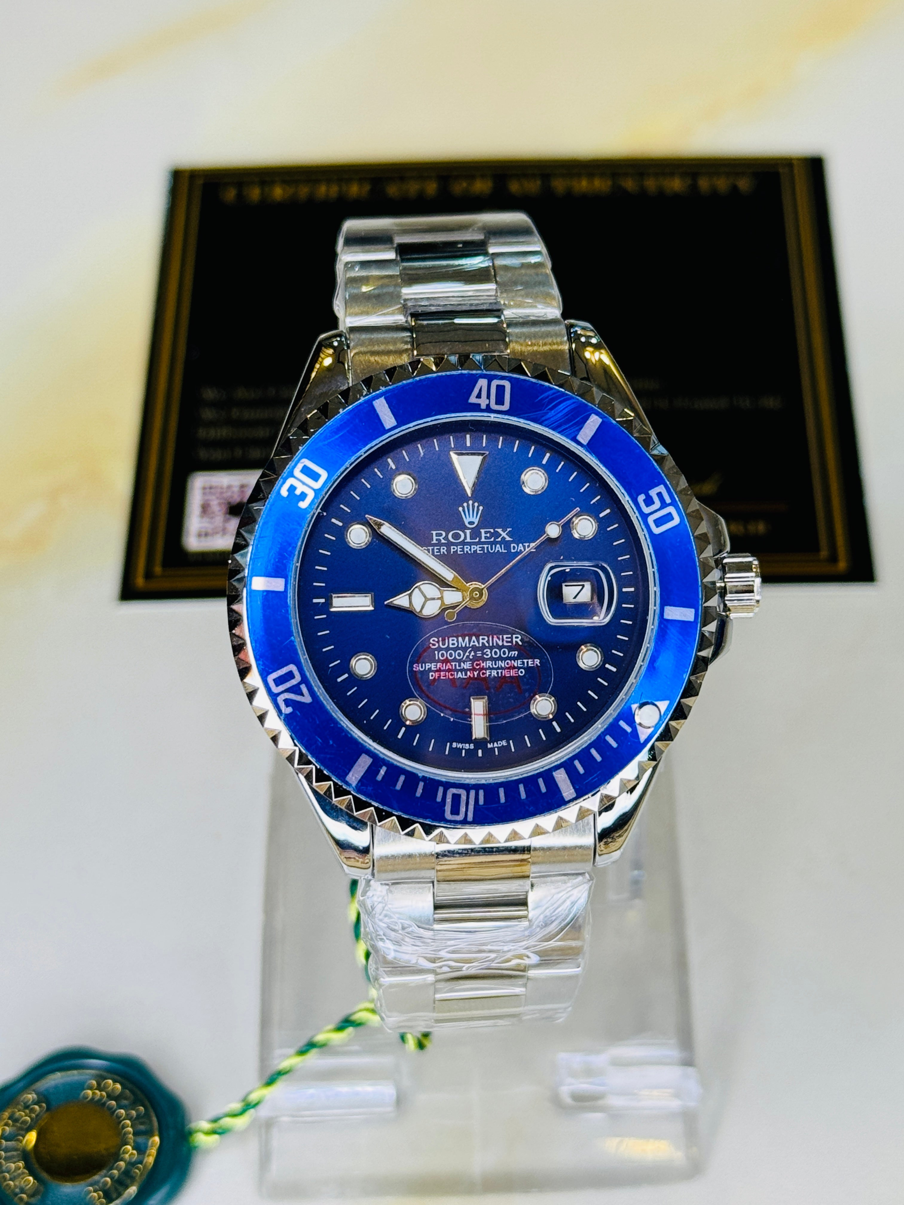 Submariner Date Sapphire Dial Silver Watch