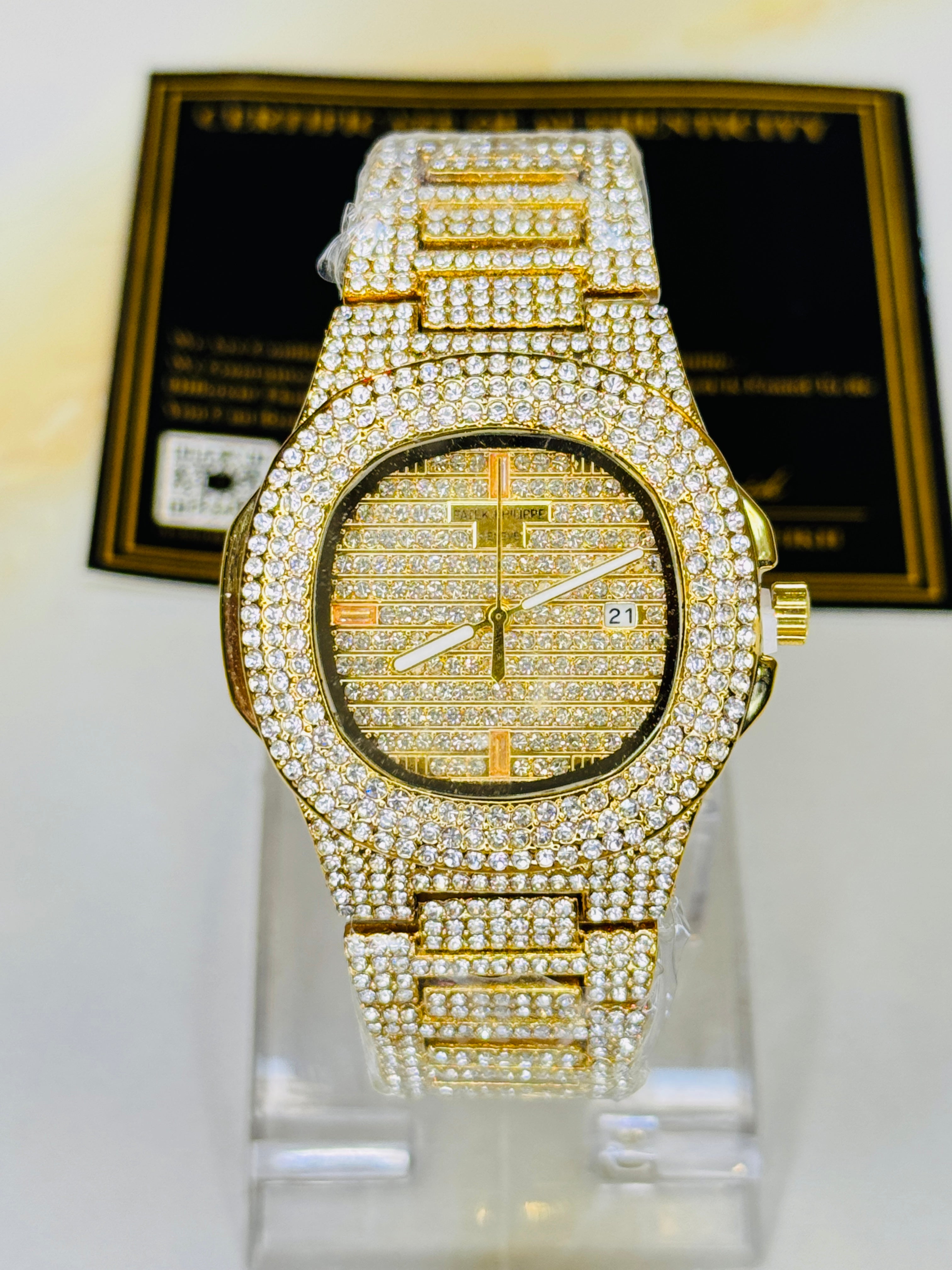 Gold Iced Out PP Branded Premium Watch