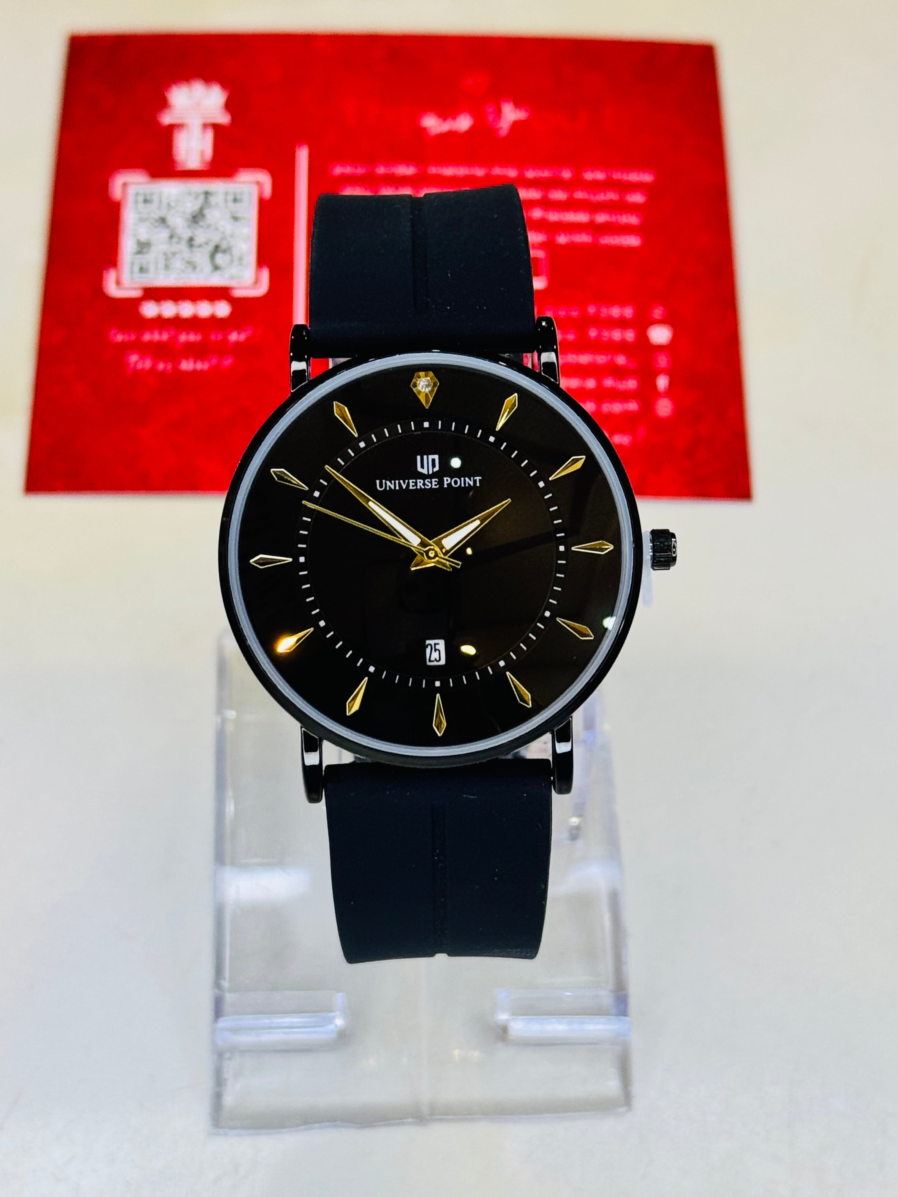 All Black Slim Balloon Universe Point Watch