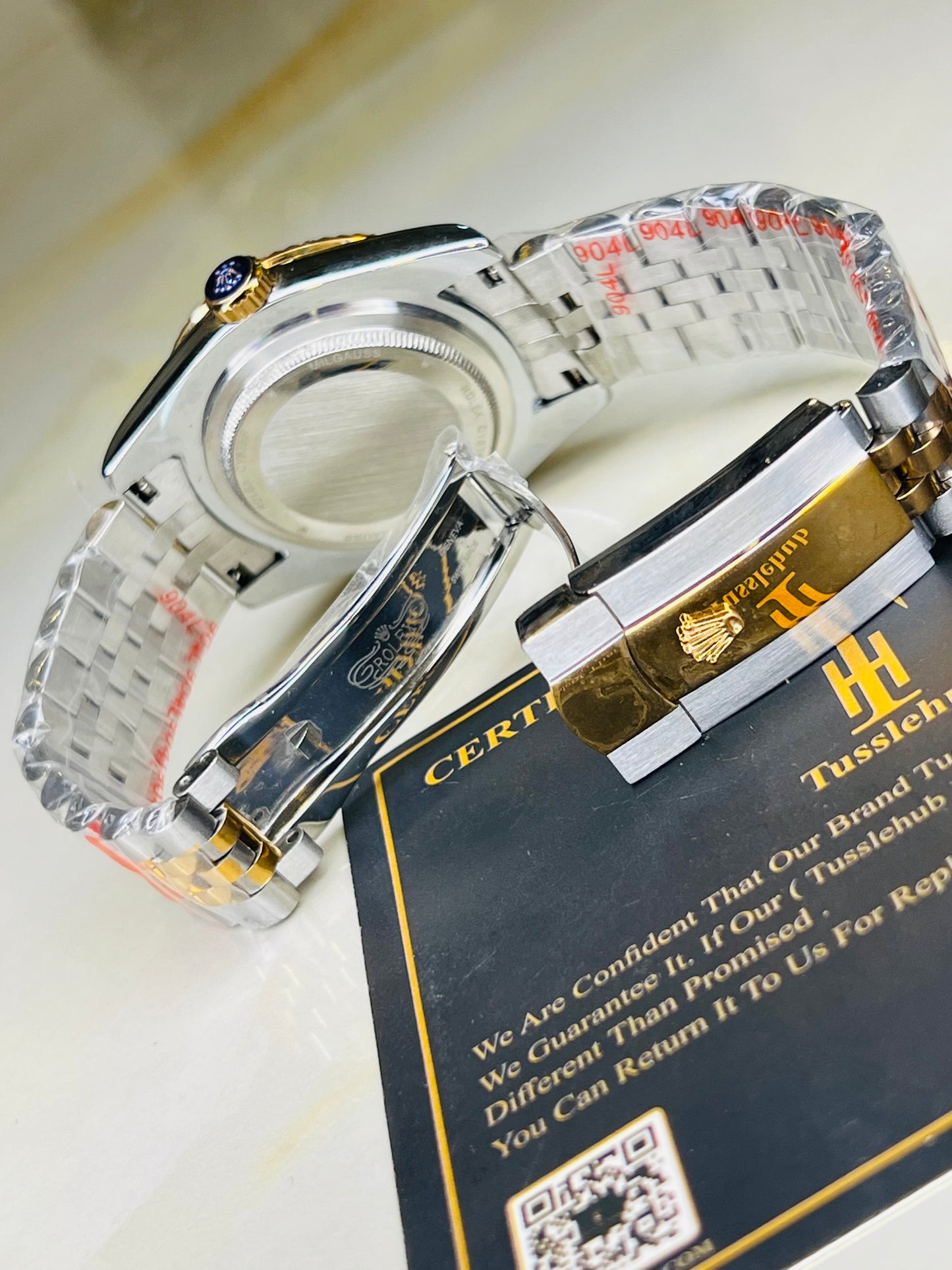 President Date Just Silver Rose Plain Bezel White Dial Automatic Watch