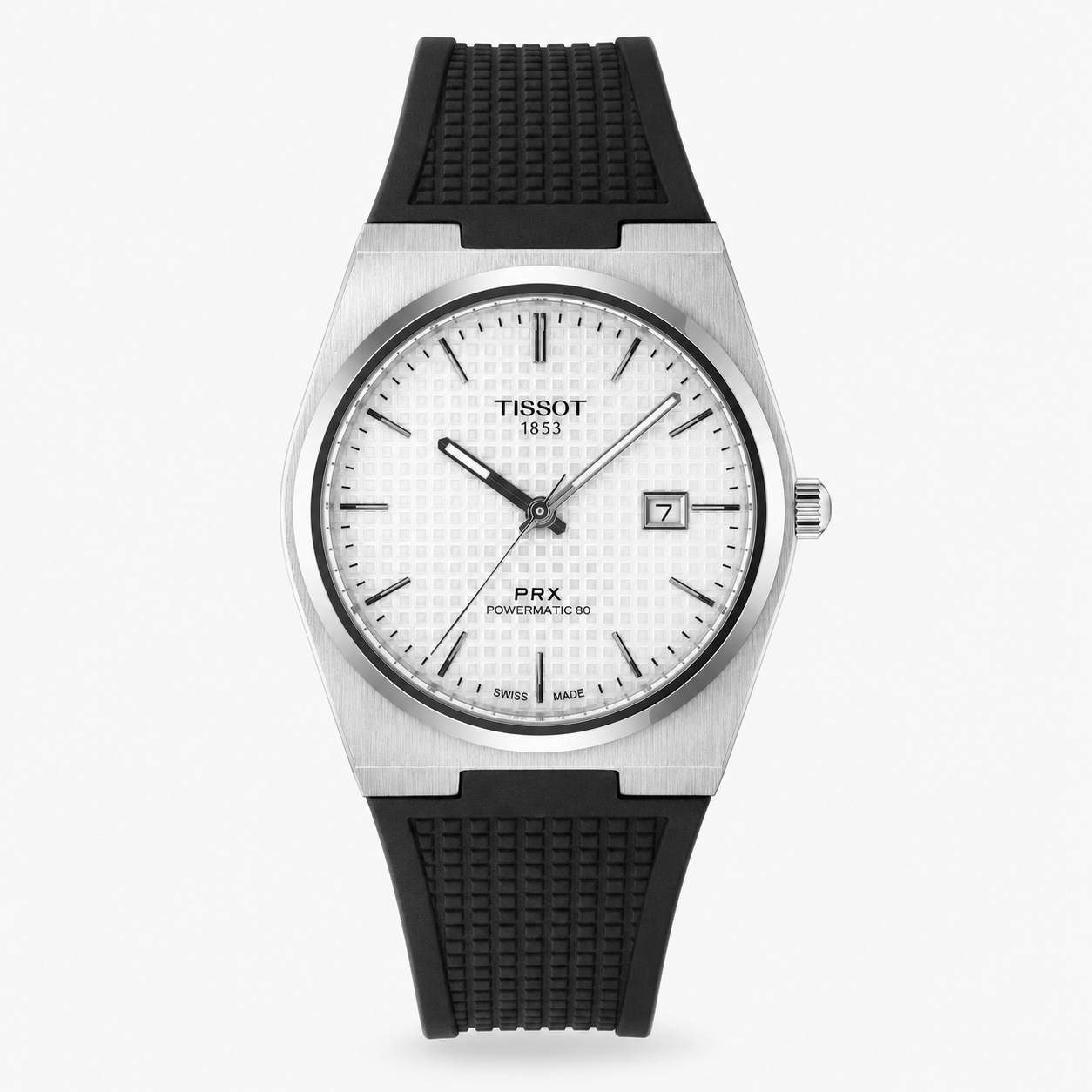 Black Silver White PRX Silicon Strap Watchh
