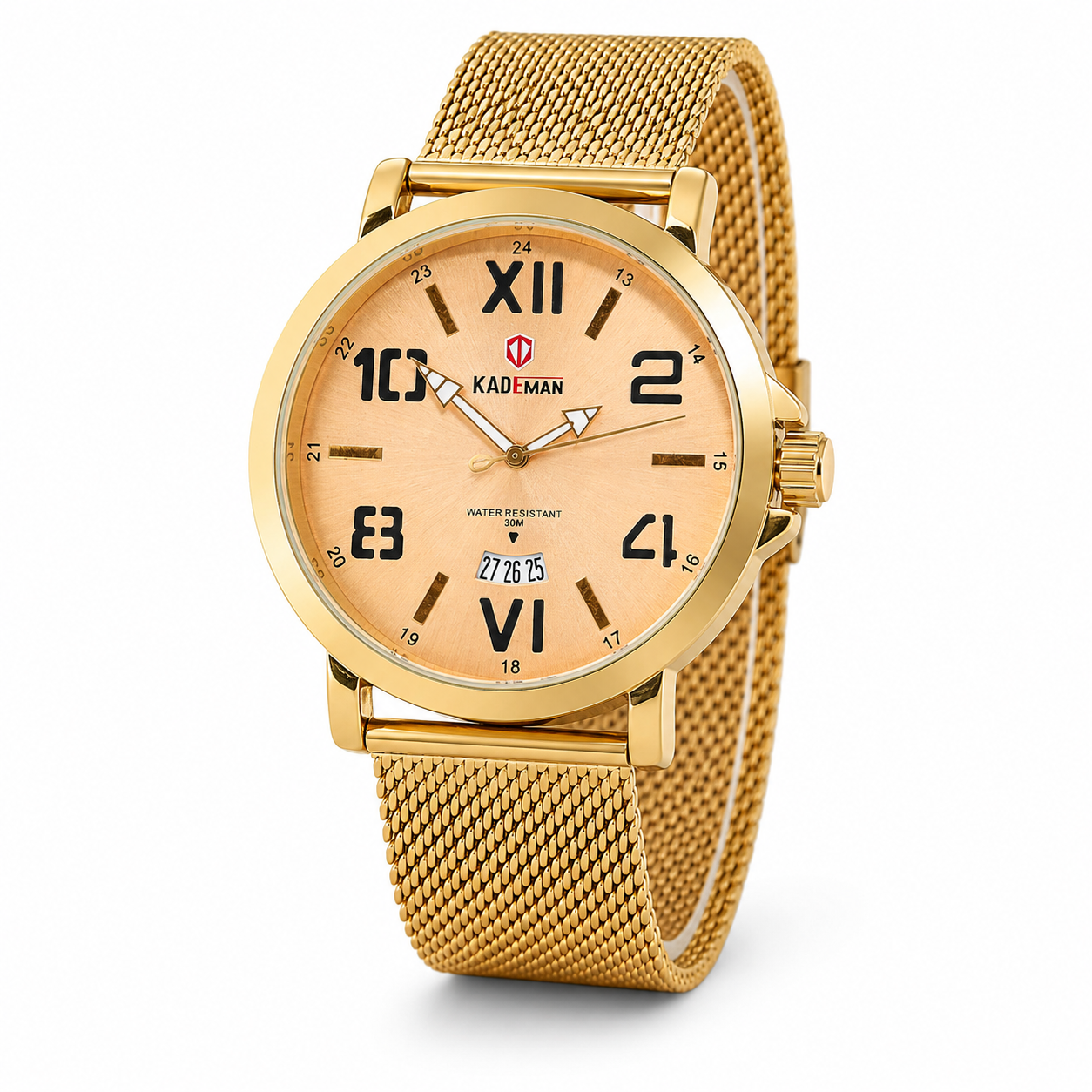 Kademan Rose Gold Mesh Premium Watch