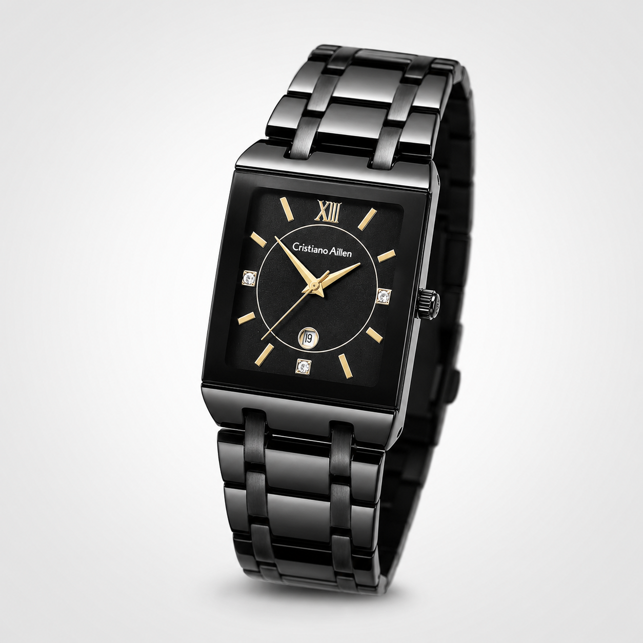 Cristiano Aillen All Black Square Watch