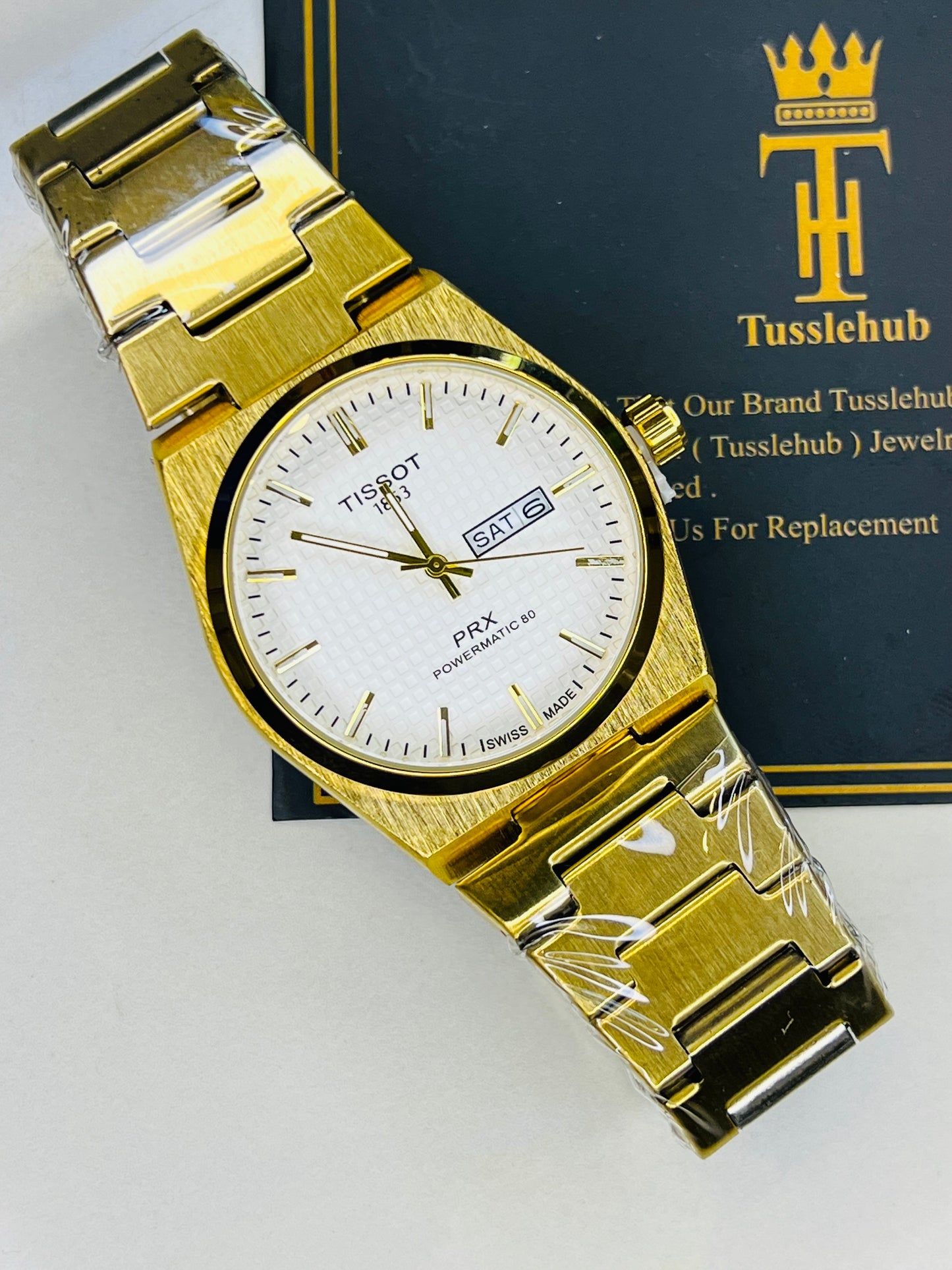 Tissot PRX Gold With White Textured Dial Watch