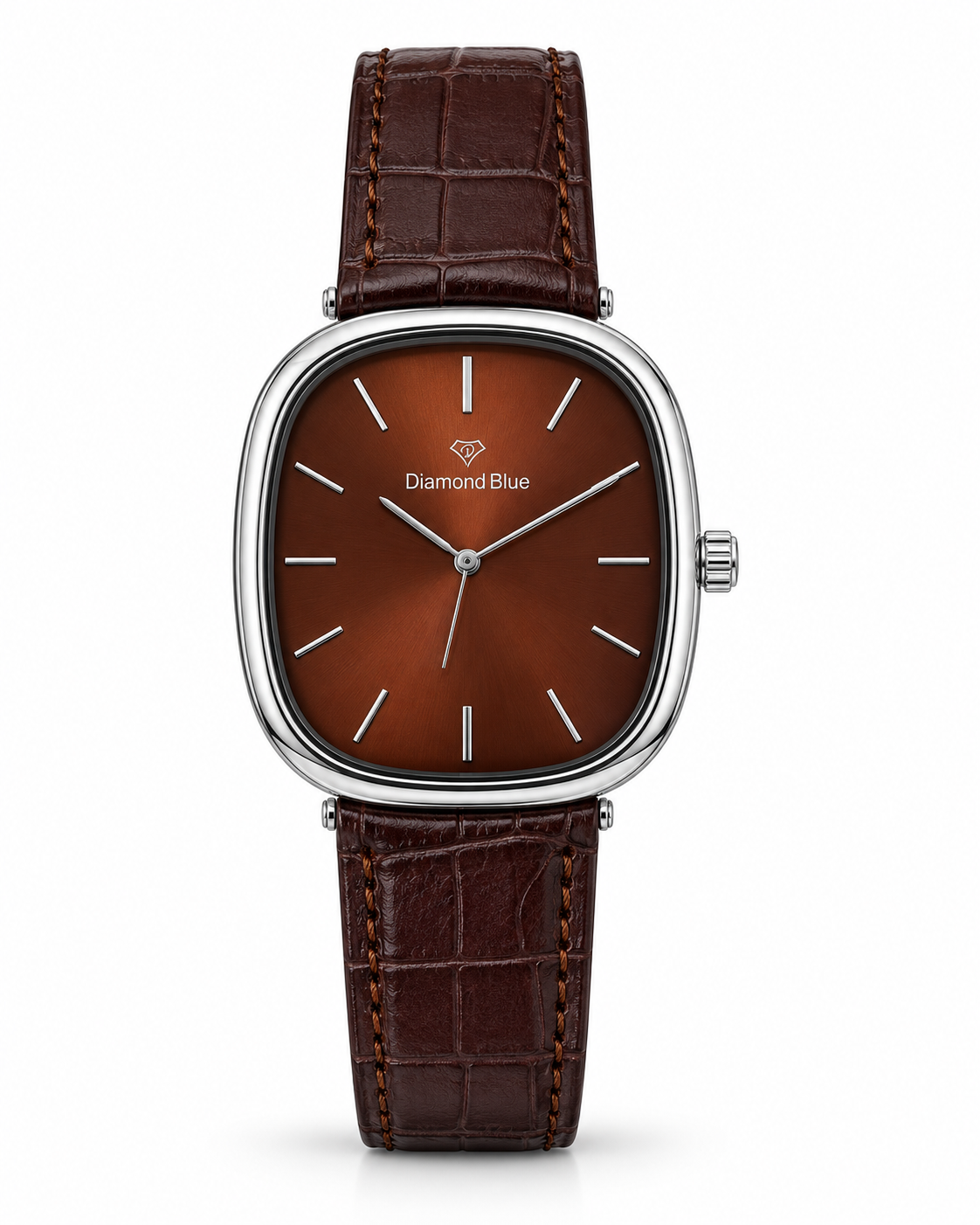 Diamond Ellipse Leather Watch