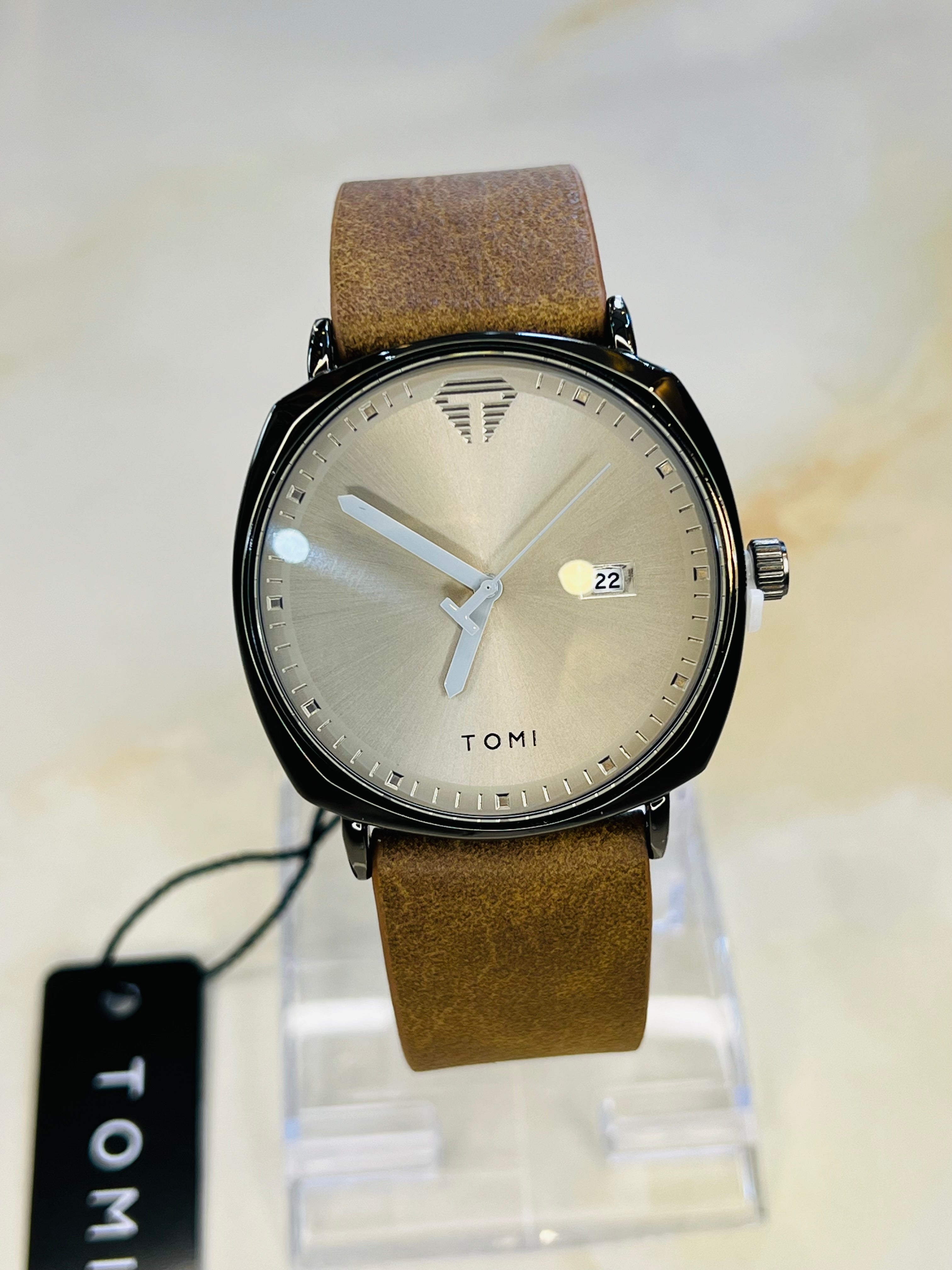 Tomi Brown Black Sleek Dial Watch