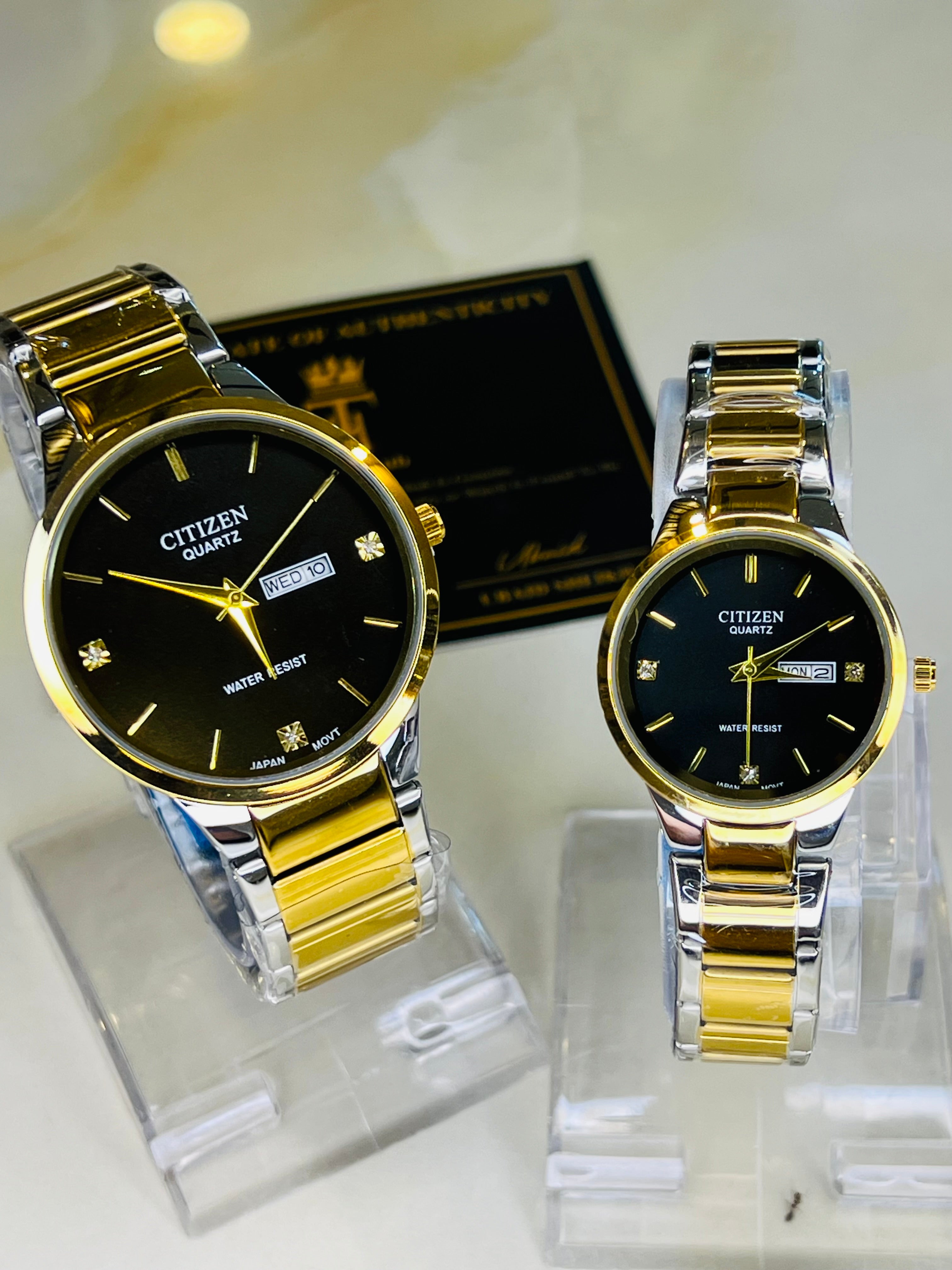 Two Tone Black Axiom Couple Watch