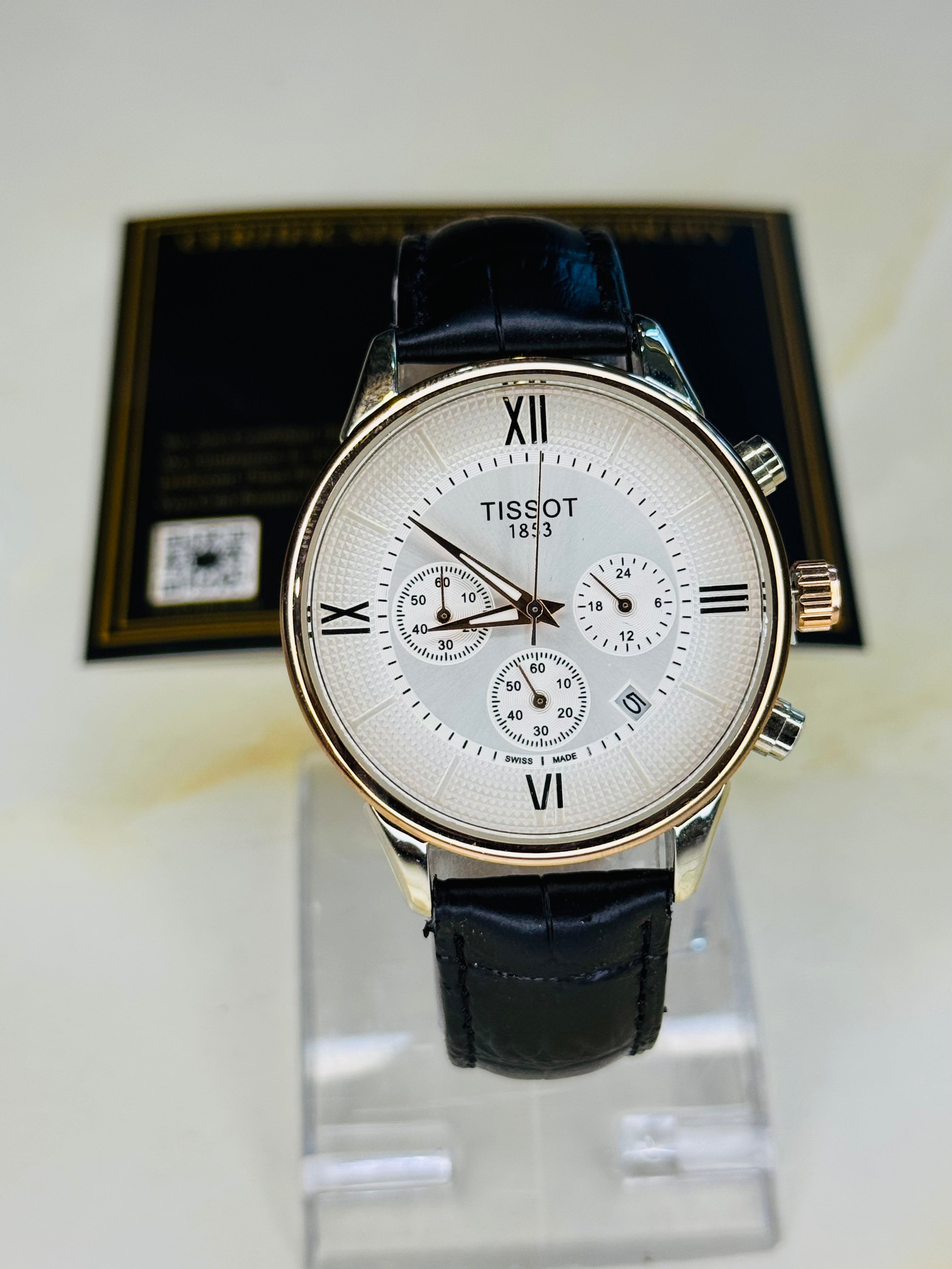 Black White Mini Chronograph Watch