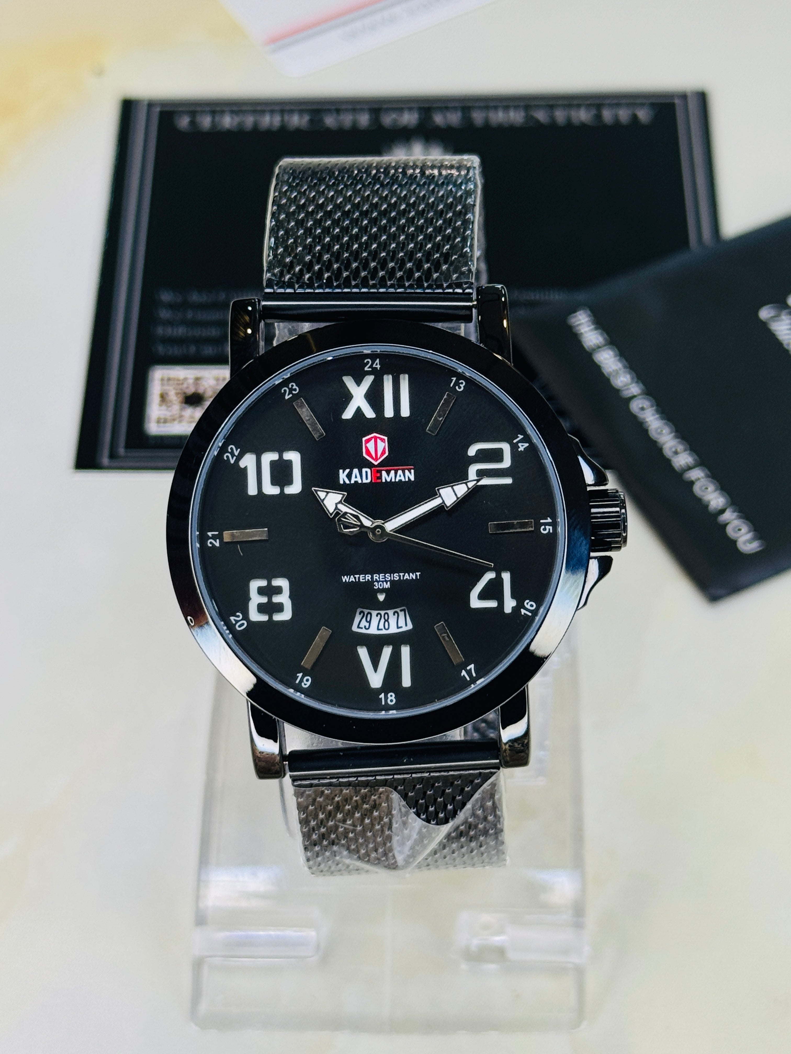 Kademan Black Mesh Premium Watch