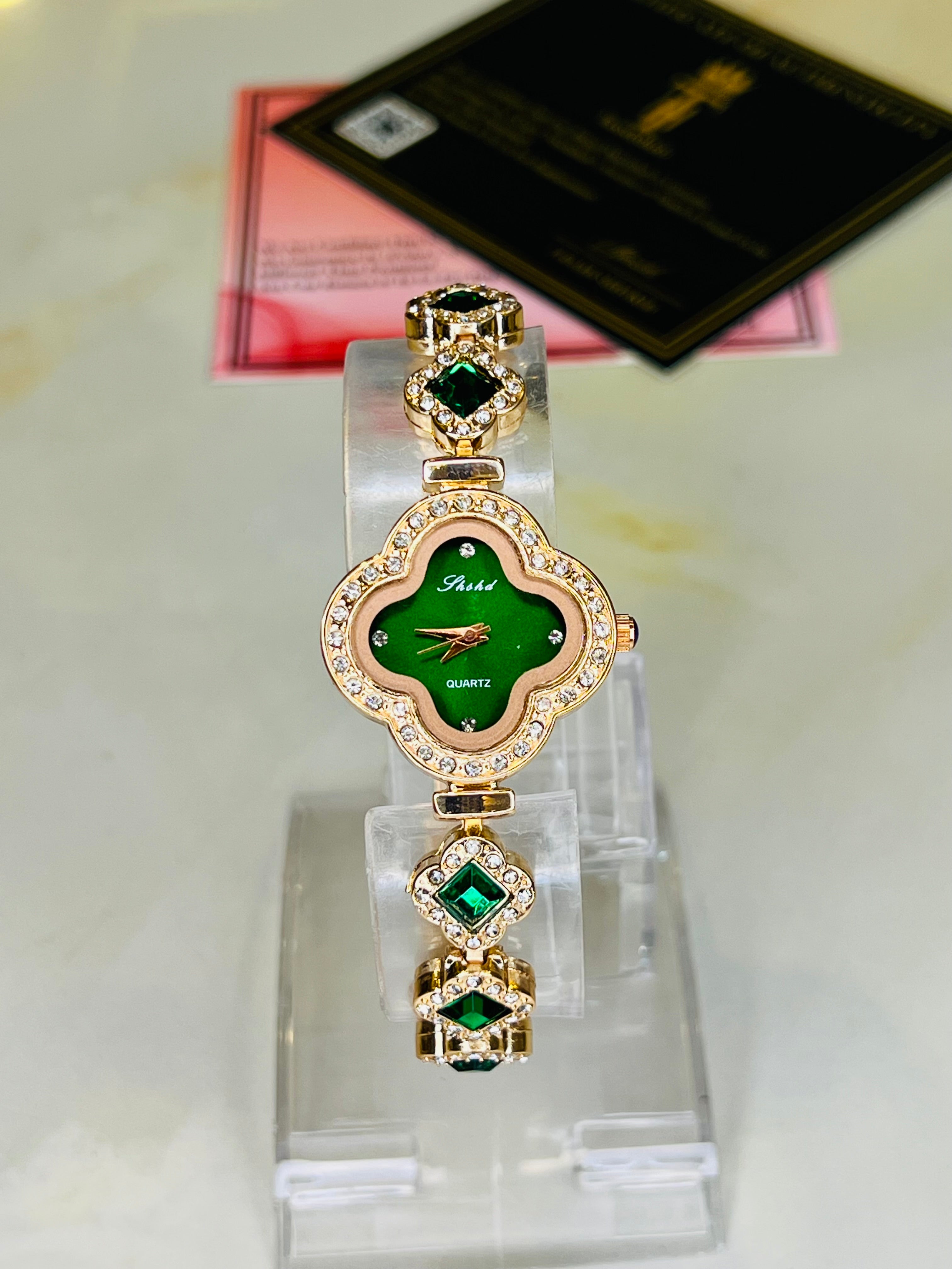 Emerald Van Cleef Zircon Watch For Her