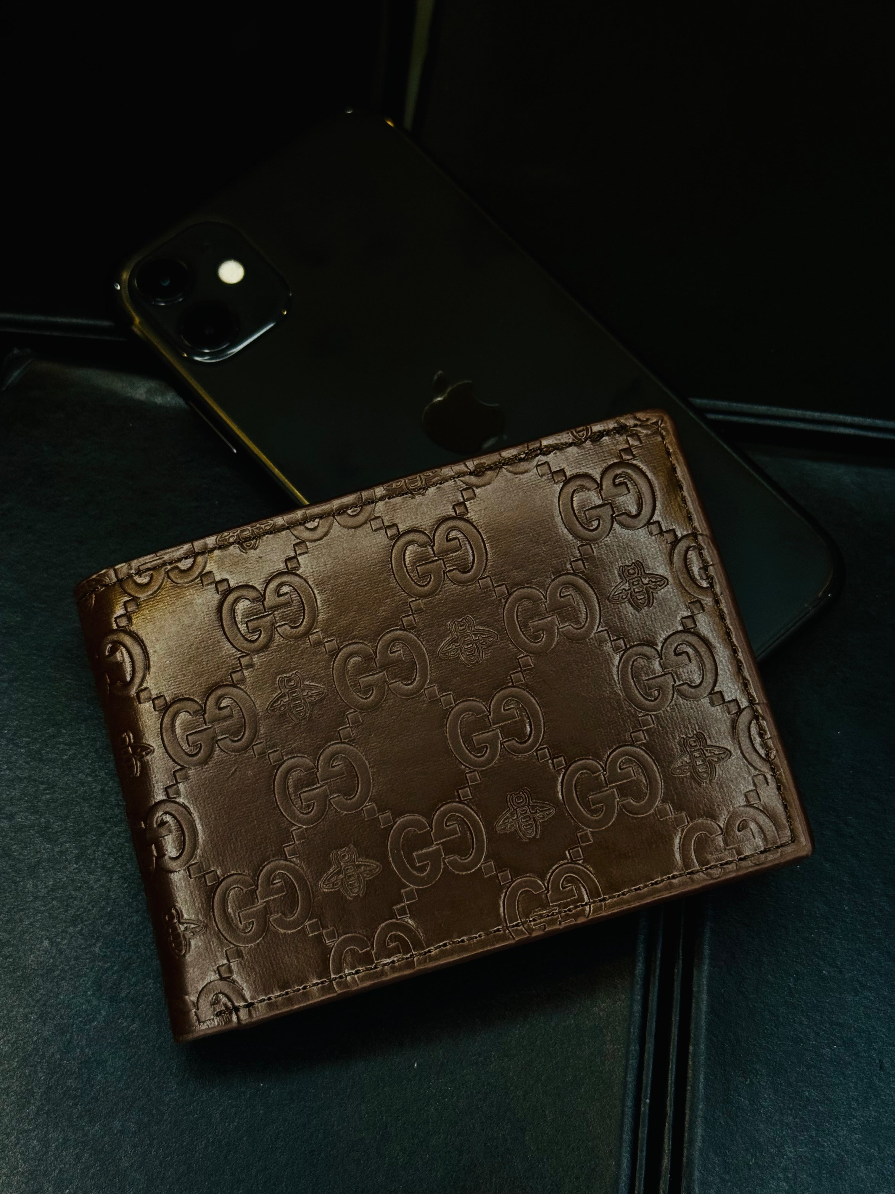 Brown Guc*i Bifold Wallet