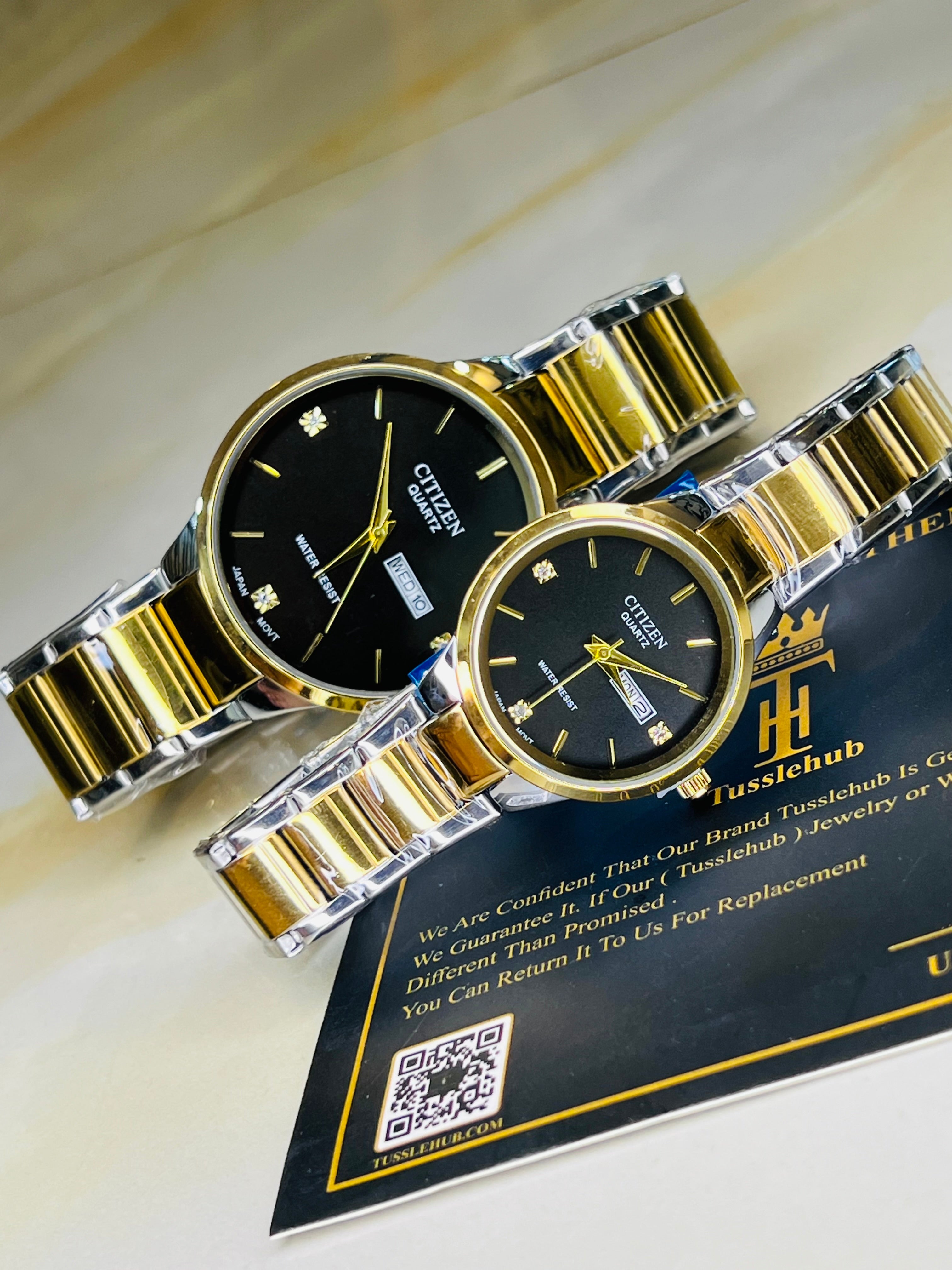 Two Tone Black Axiom Couple Watch