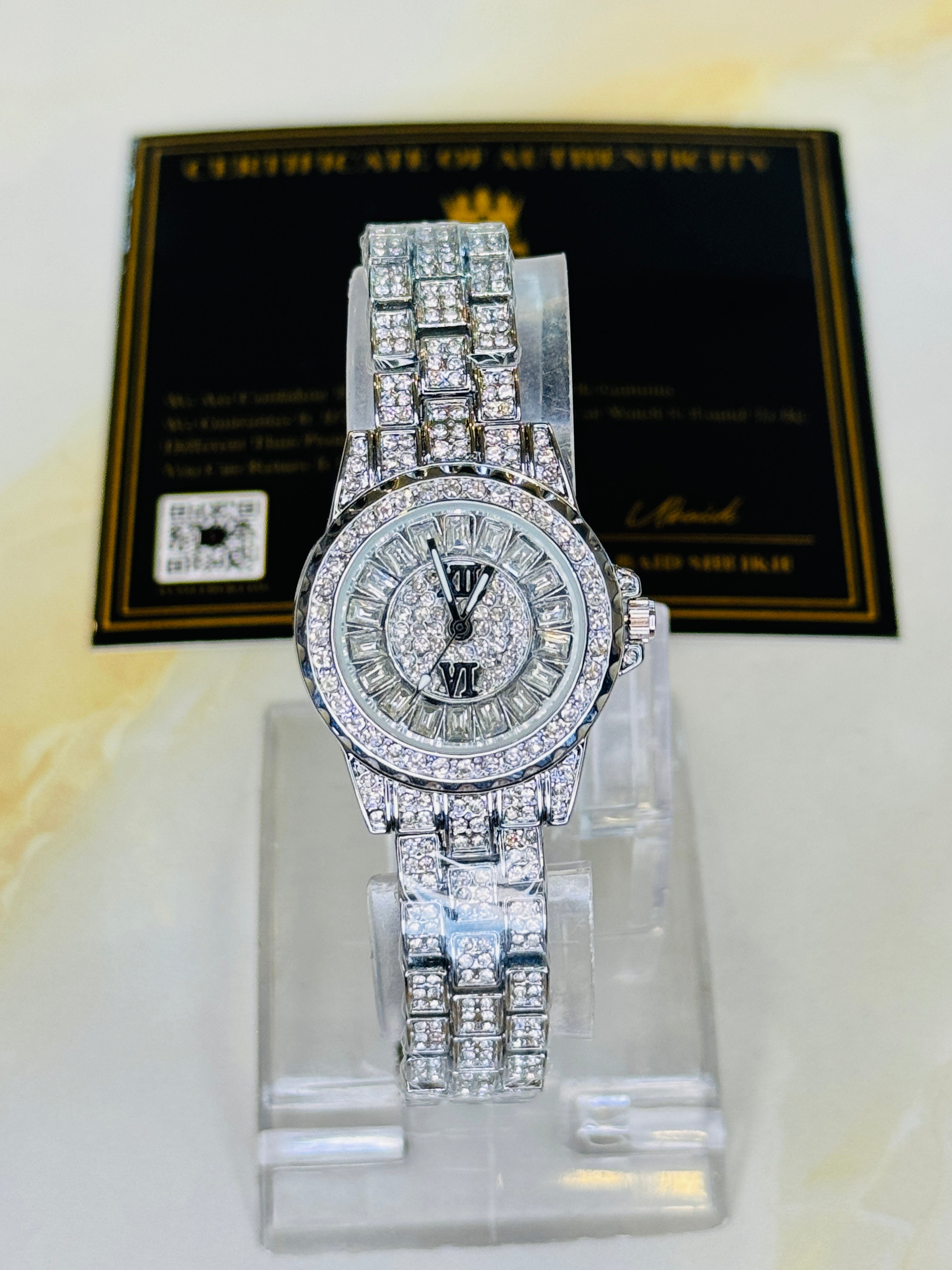 Silver Odd Iced Out Watch For Her