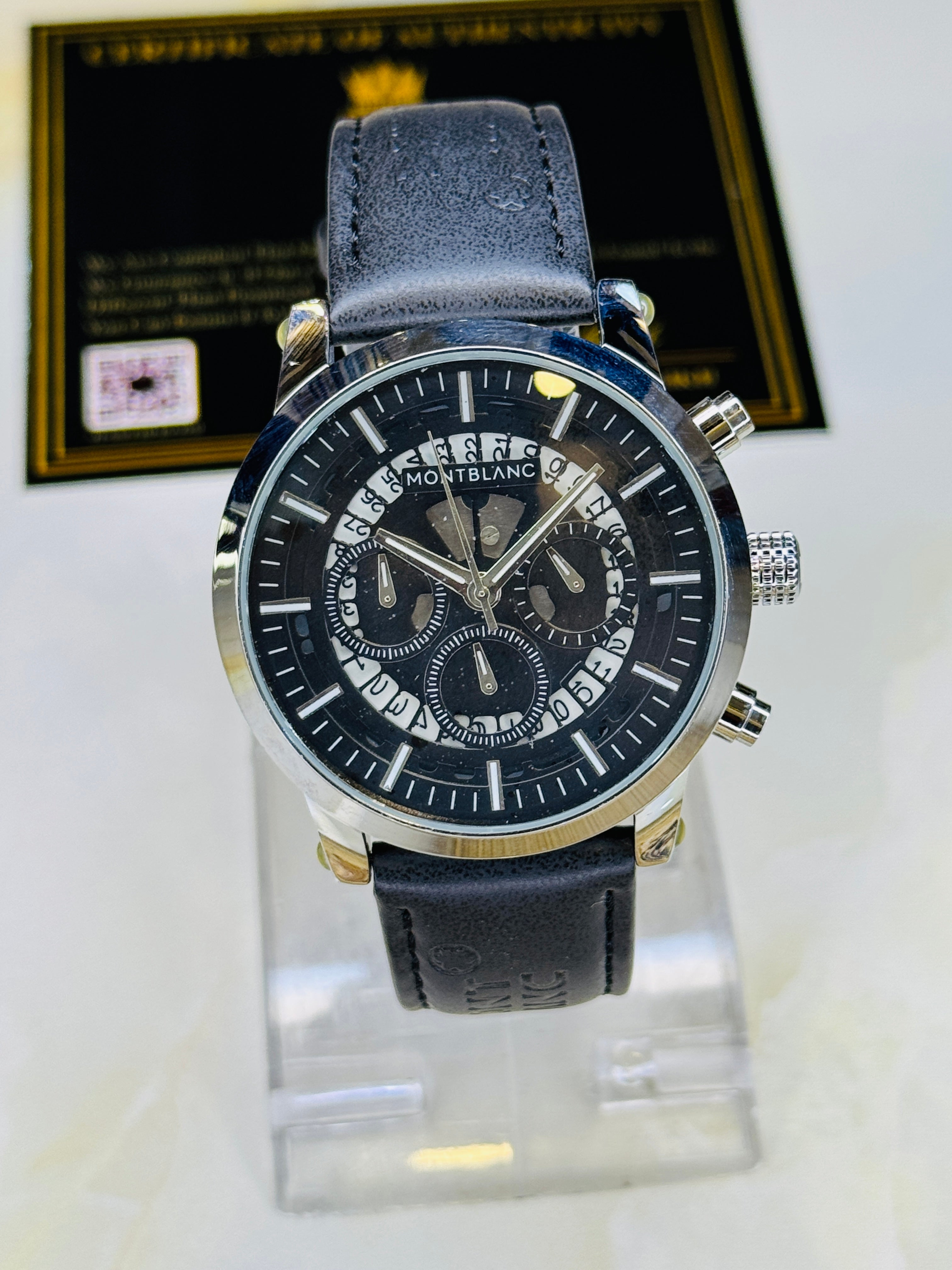 MontBlanc Black Skeleton Chronograph Watch