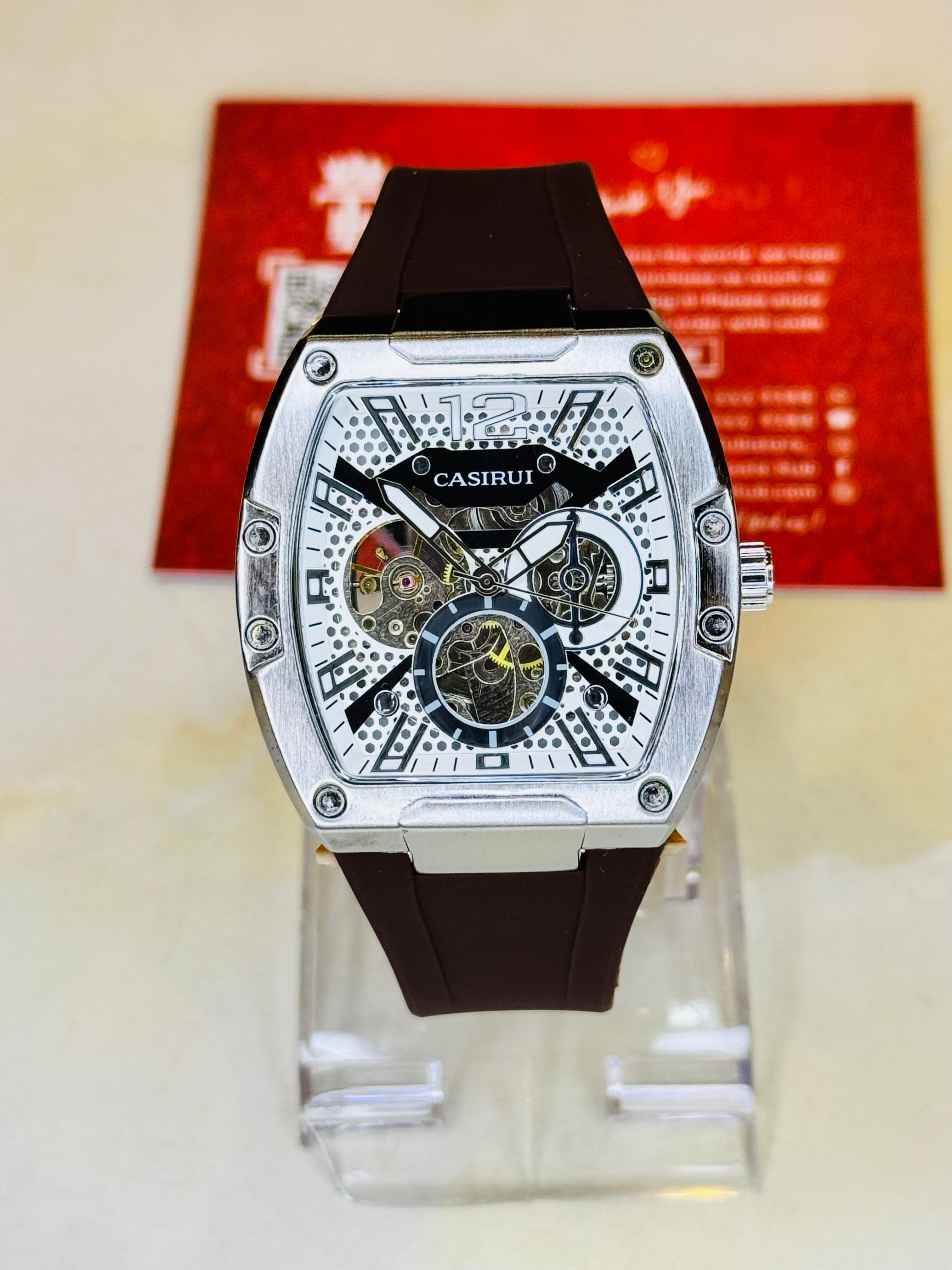 Chocolate Automatic Skeleton RM Dial Watch