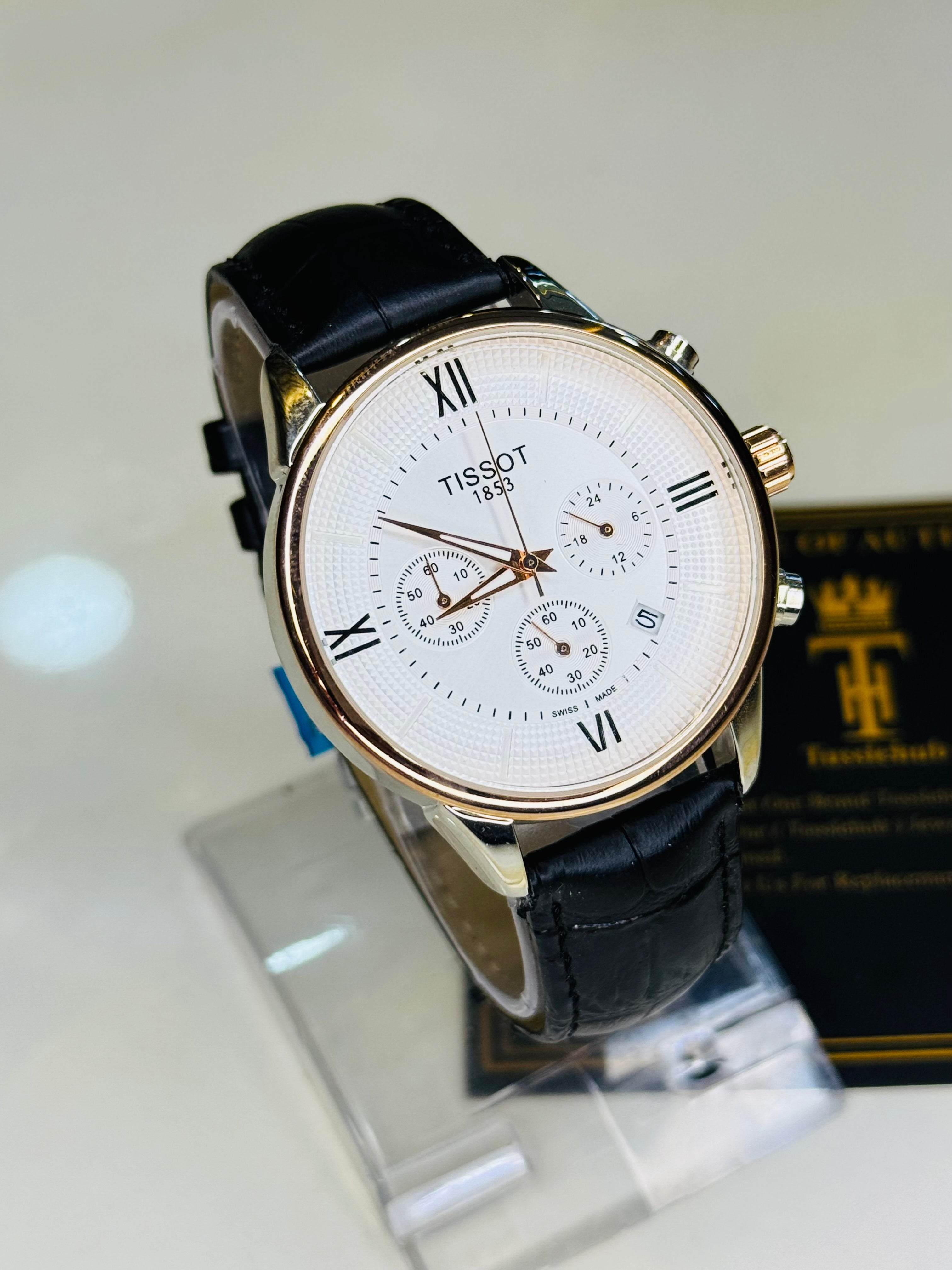 Black White Mini Chronograph Watch