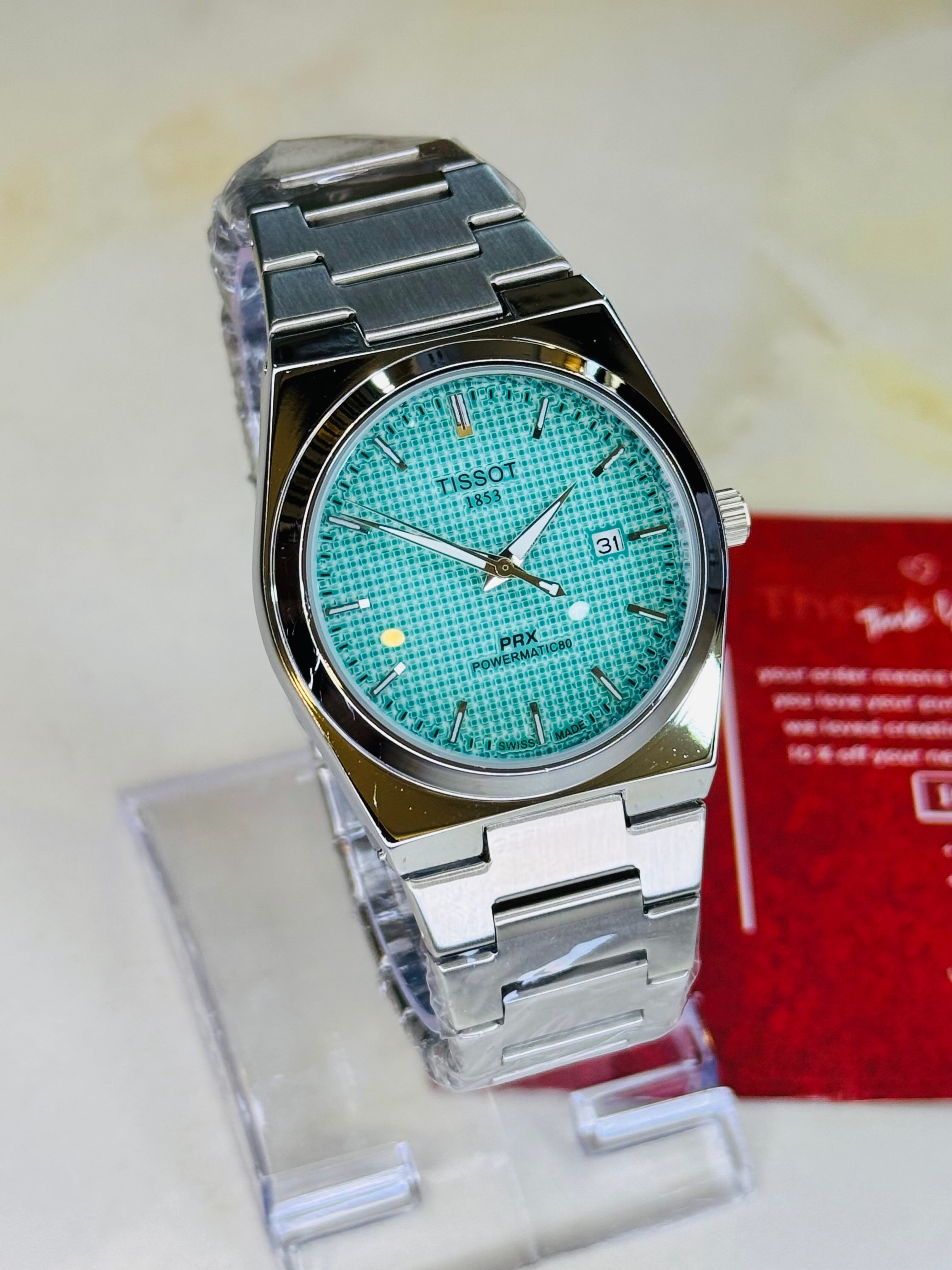 Tissot PRX Silver Tiffany Dial Quartz Watch