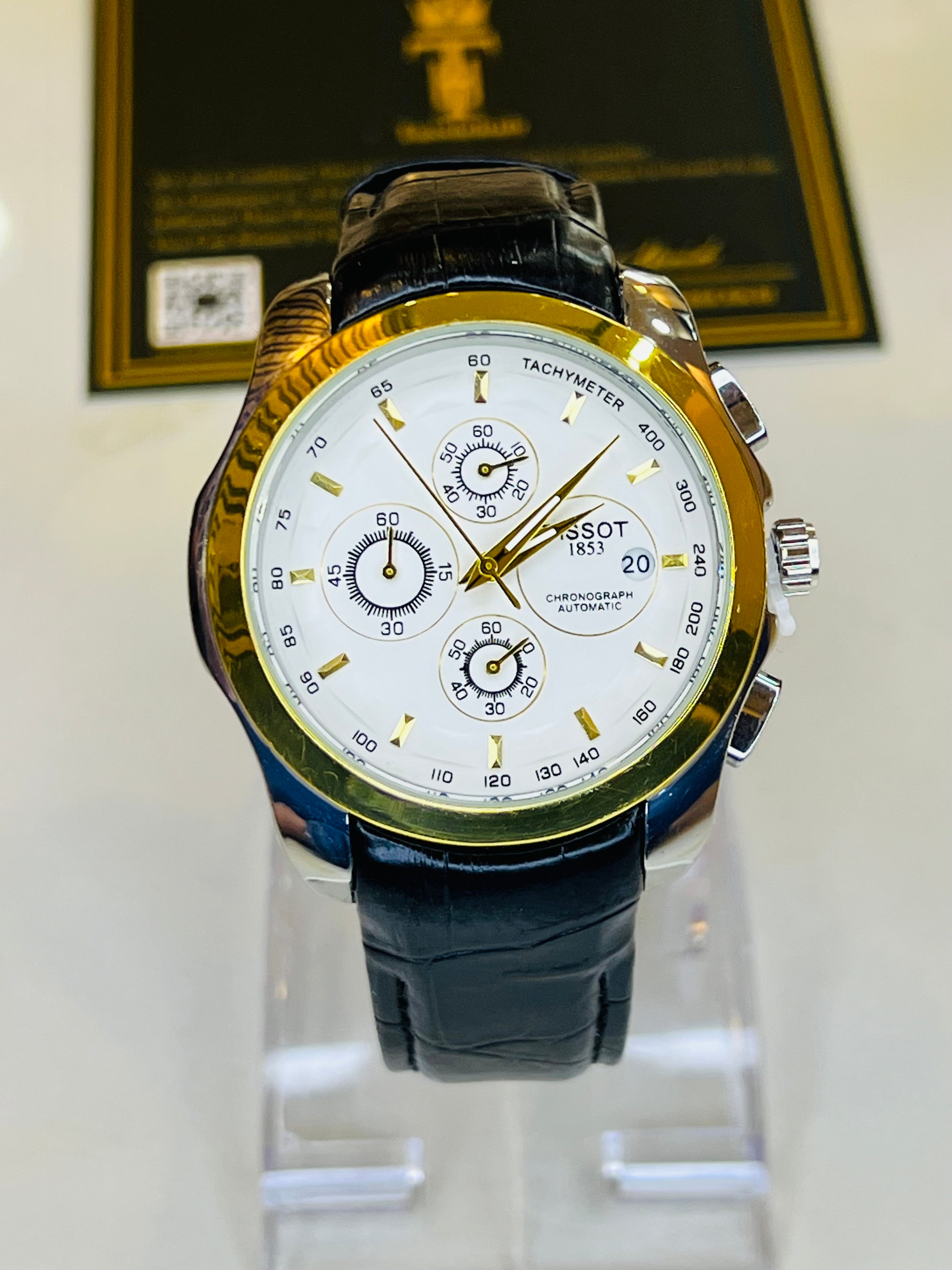 Black White Two Tone Tissot 1853 Special Edition Chronograph Watch