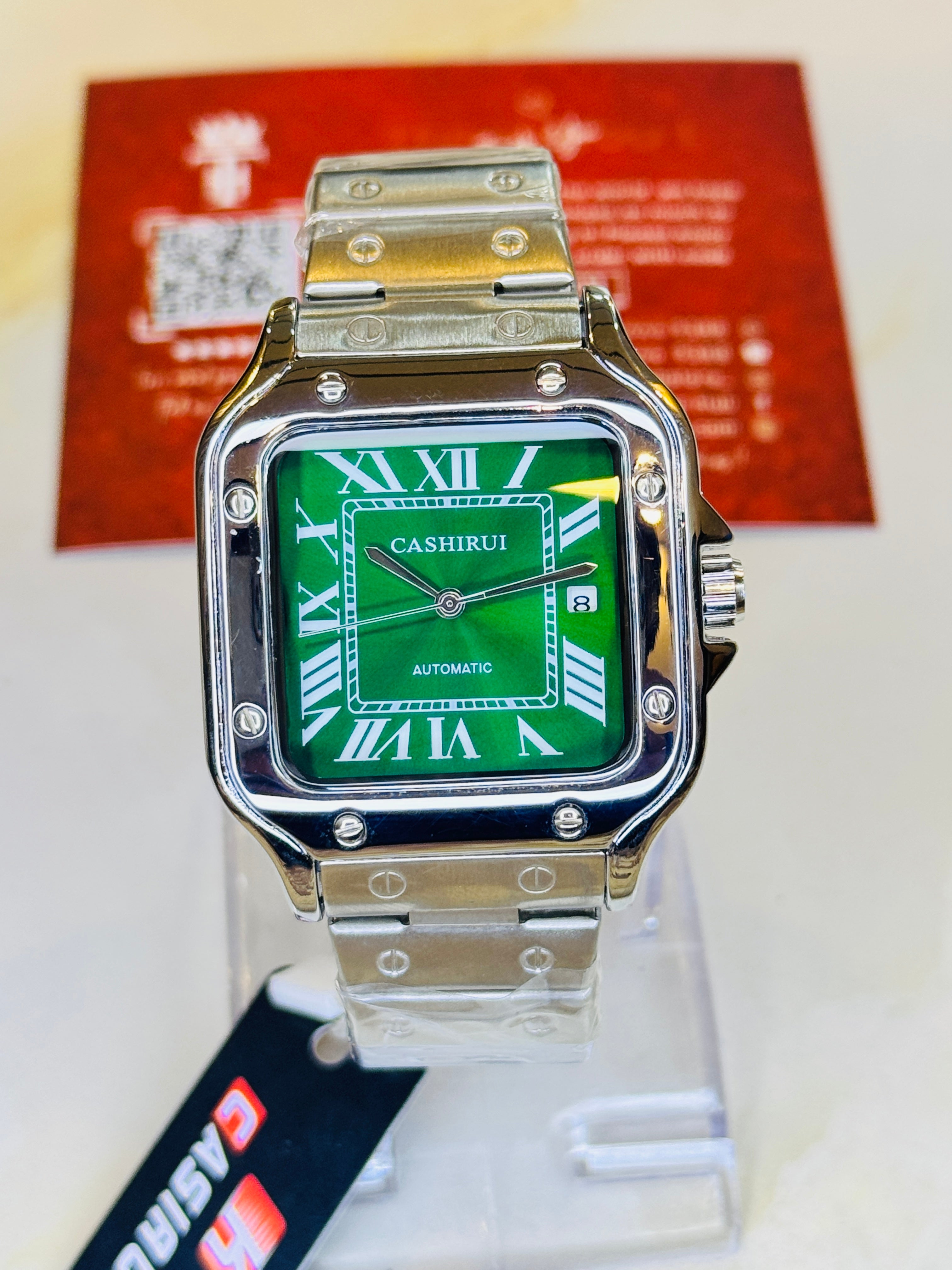 Silver EmeraldCashirui Automatic Tank Watch