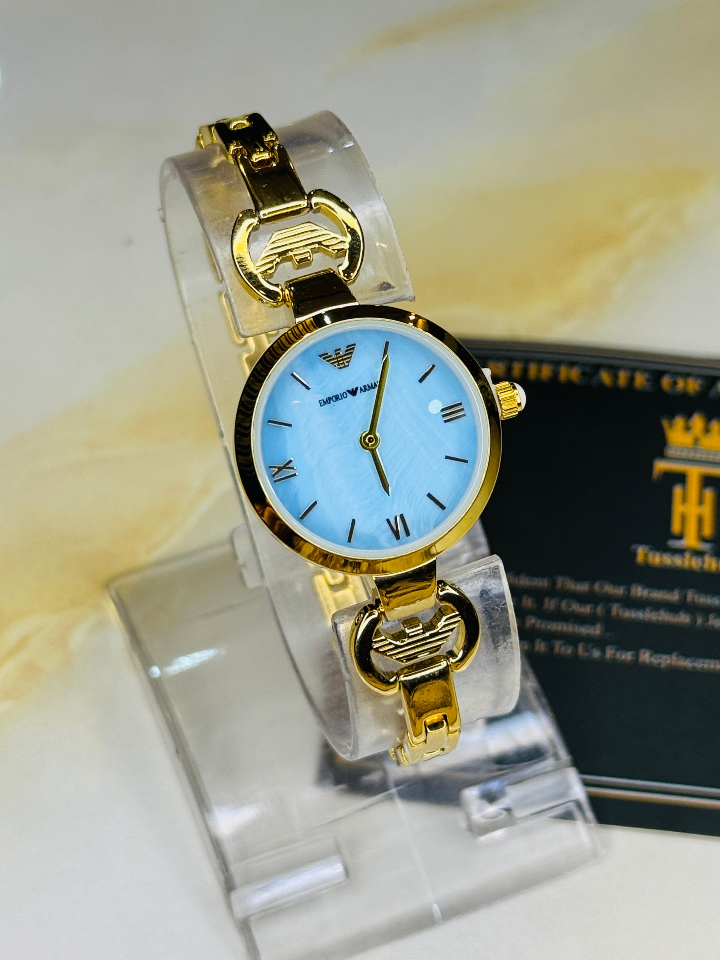 Emporio Gold Blue Watch for her