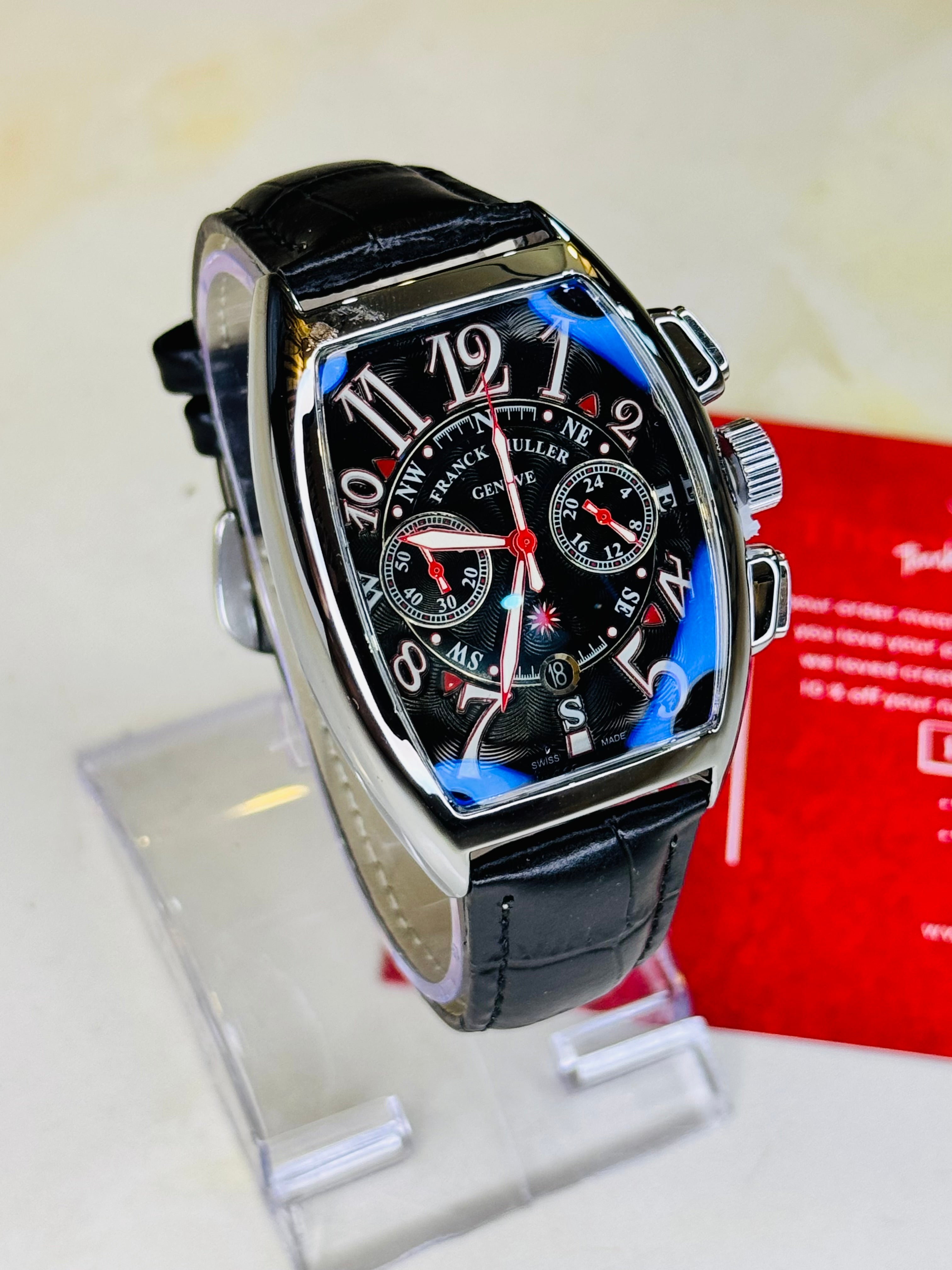 Frank Muller Black Silver Chronograph Dial Watch