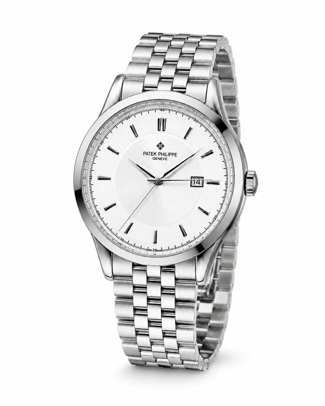 Silver White Round Smooth PP Watch