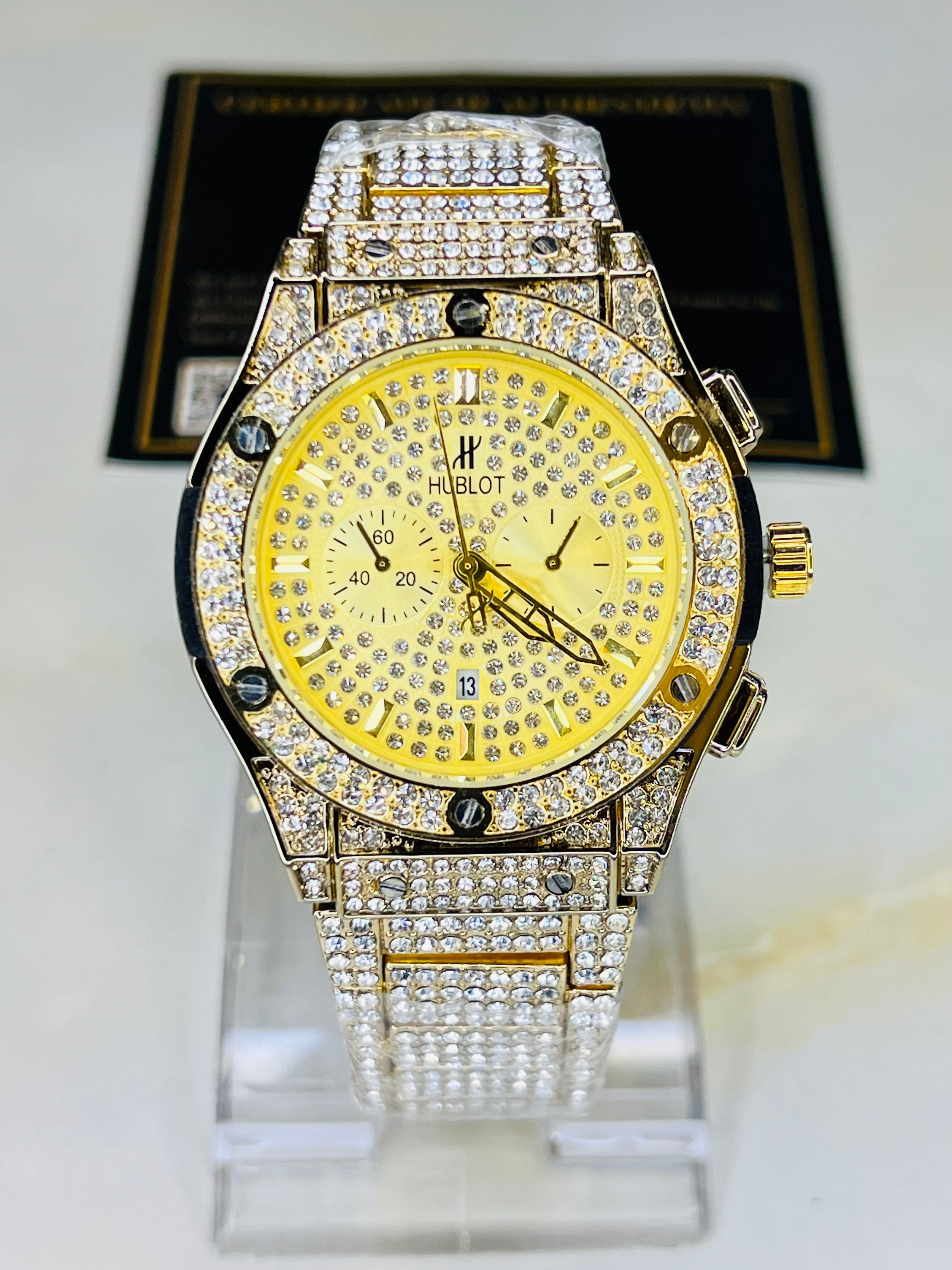 Gold Big Bang Iced Out Watch