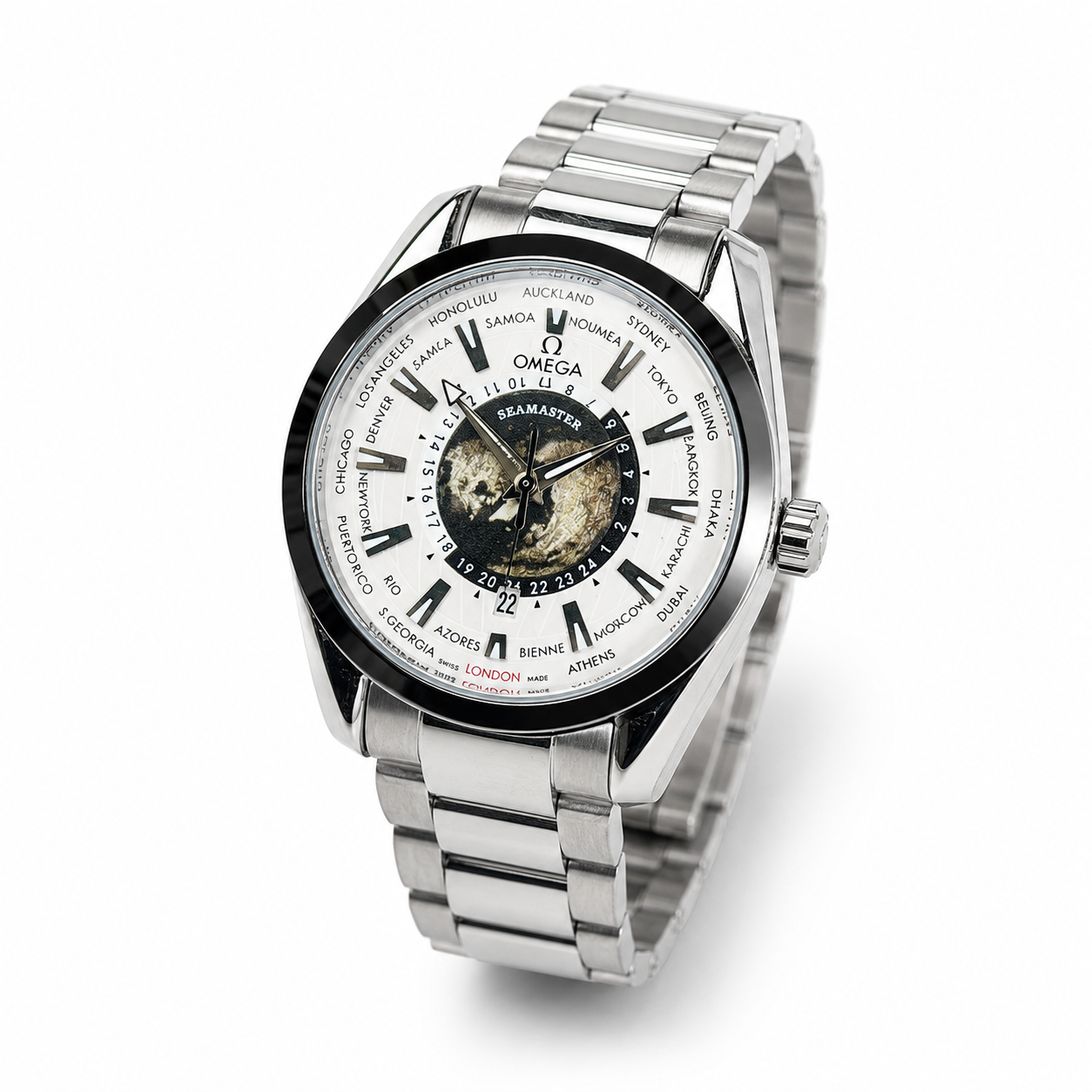 Silver White Earth Face Aqua Terra Watch