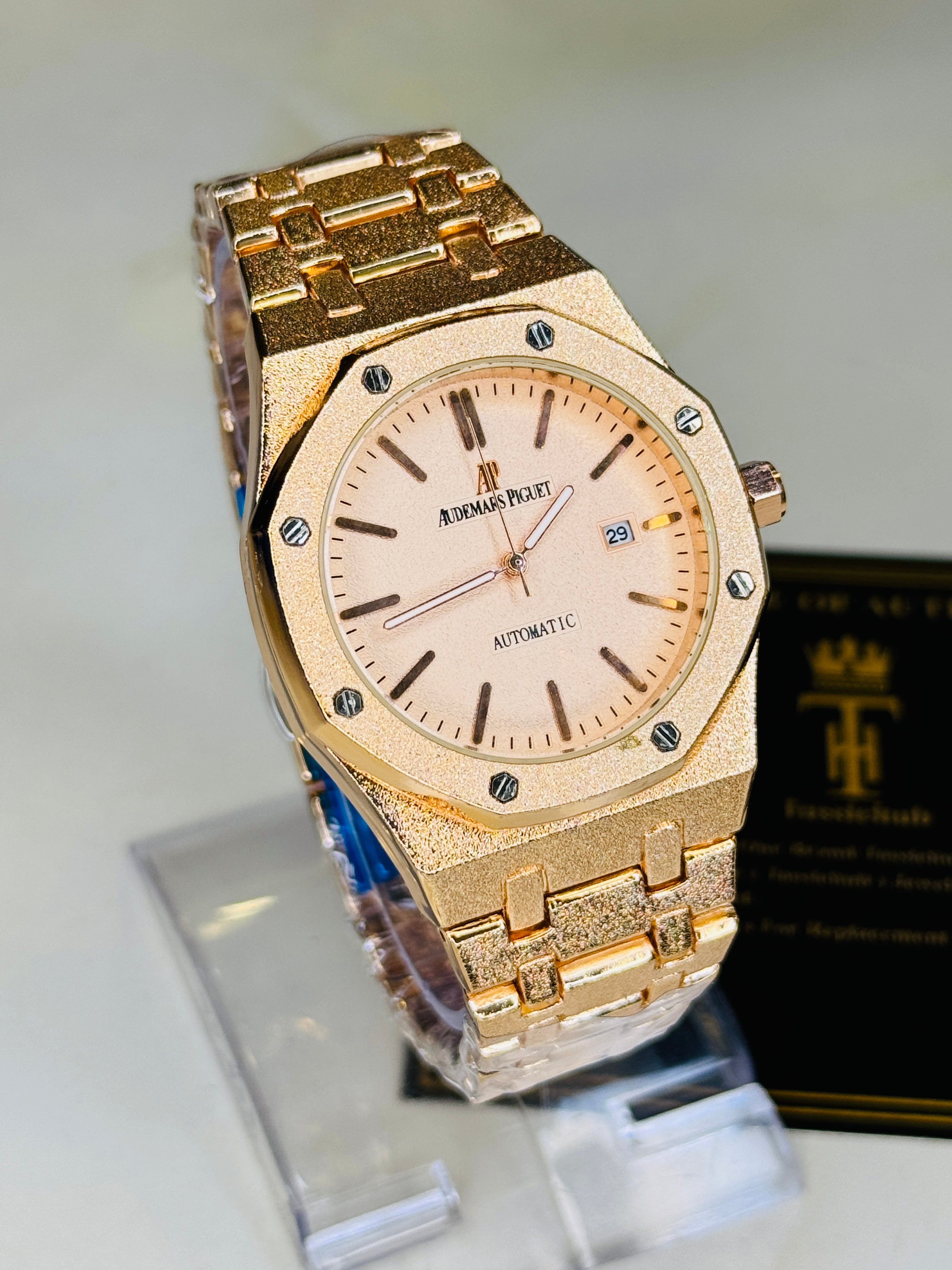 Frosted Rose Gold AP Watch